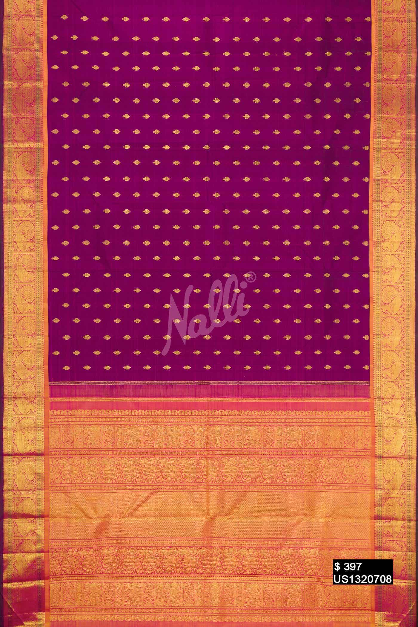 Purple Kanchipuram Silk Saree