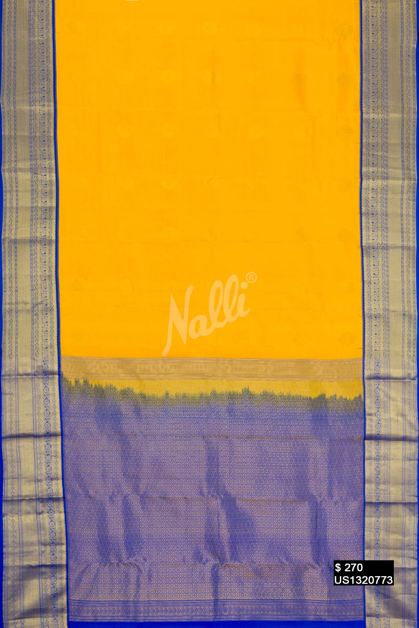 Yellow Kanchipuram Silk Saree