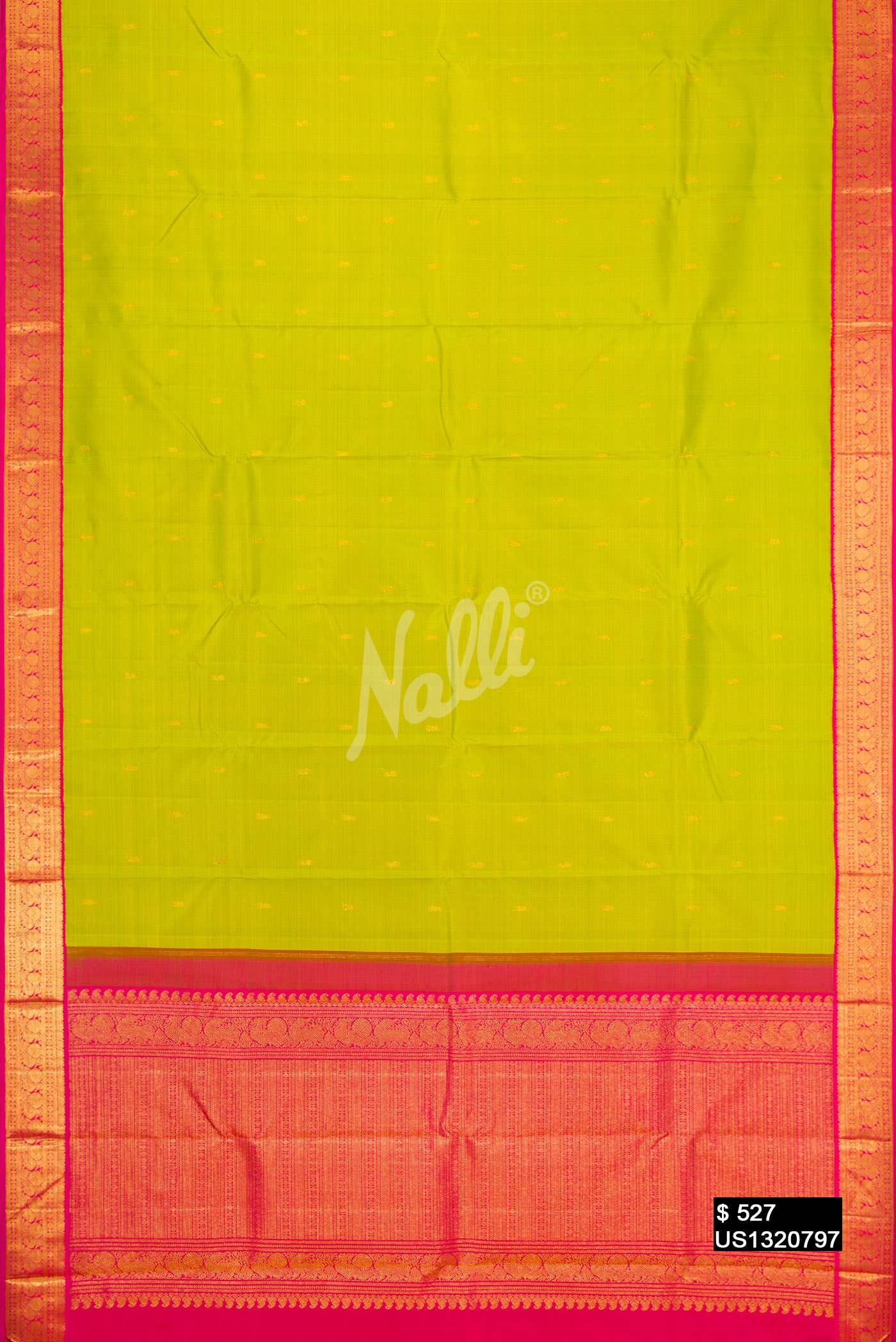 Parrot Green Kanchipuram Silk Saree
