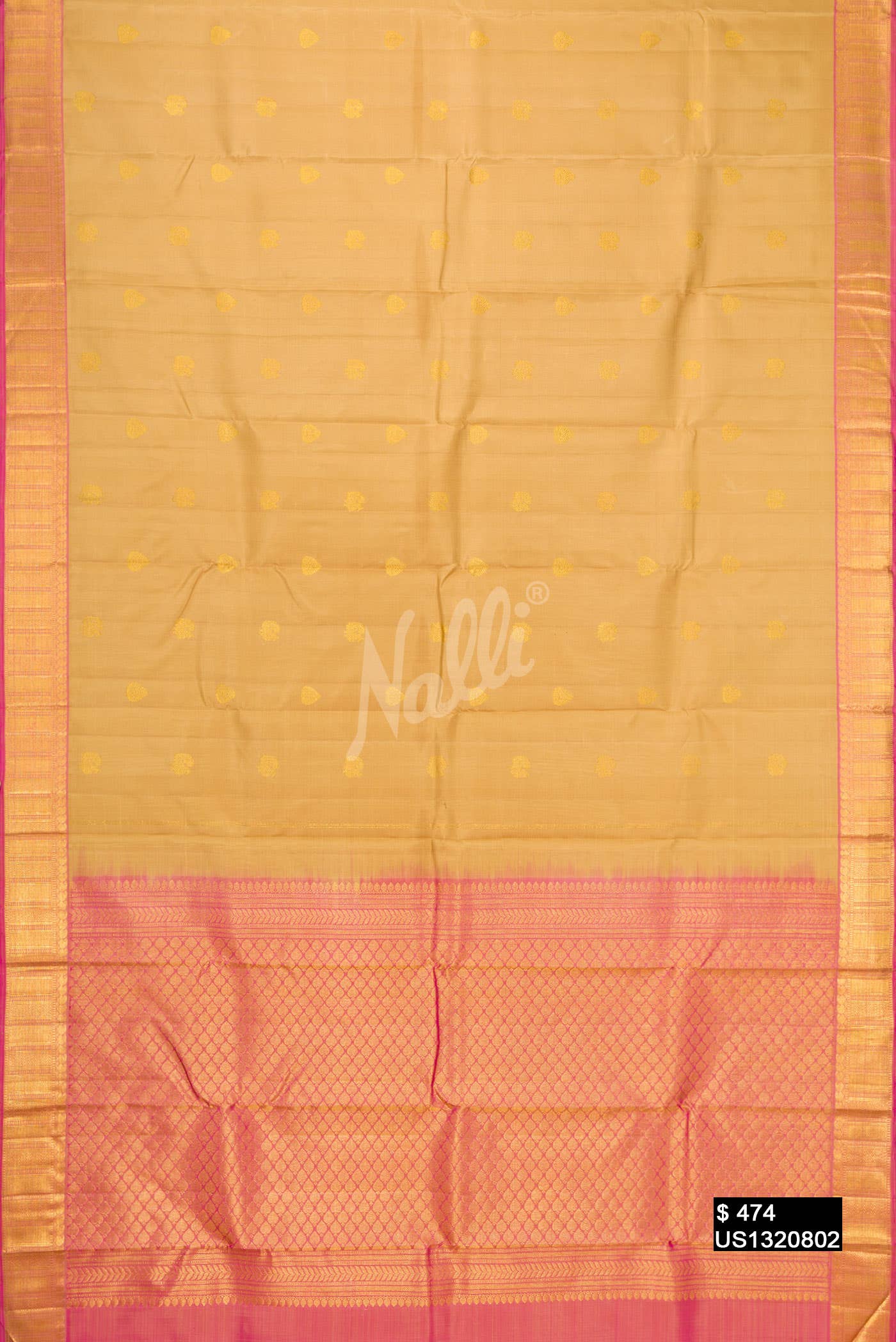 Dark Beige Kanchipuram Silk Saree