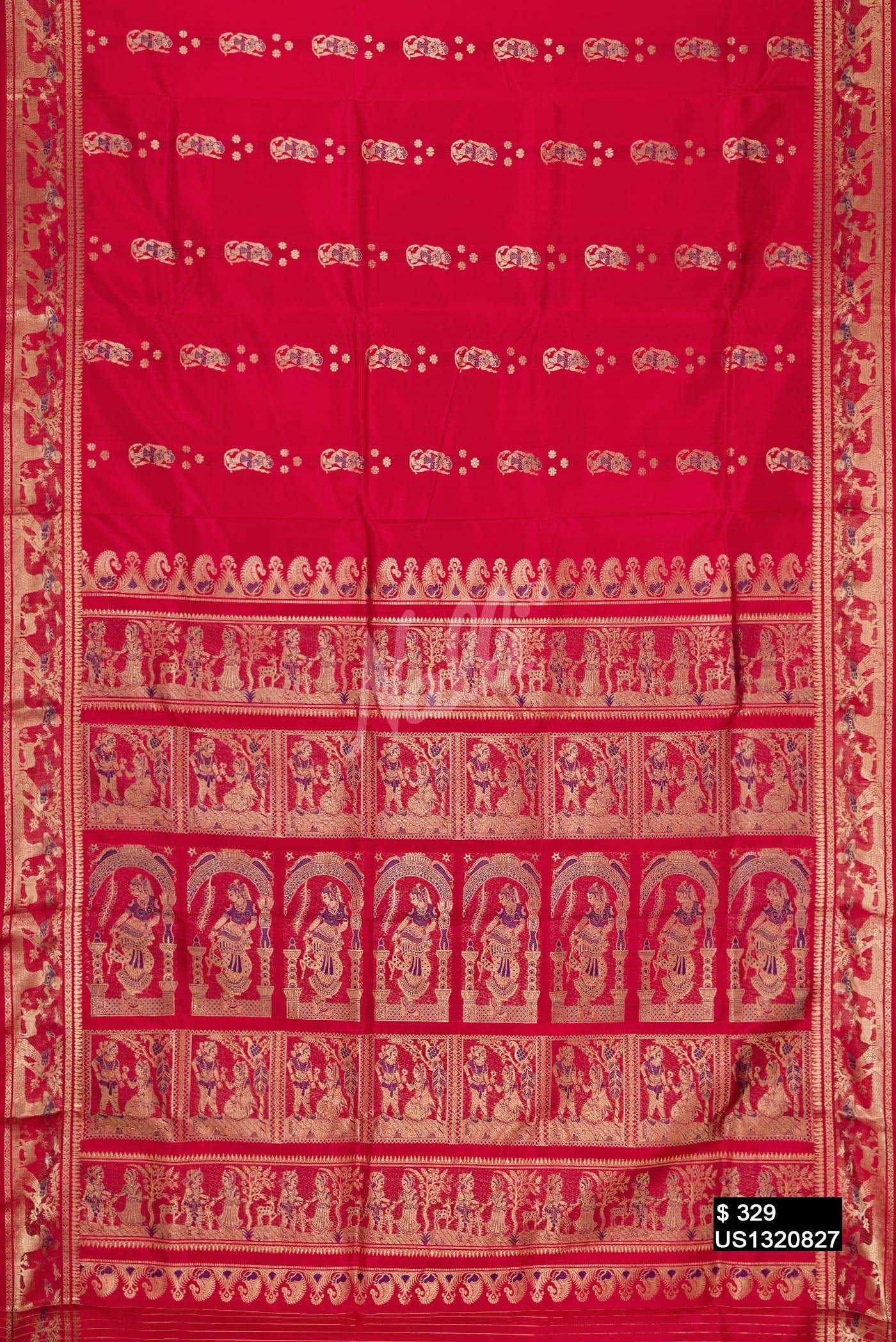 Red Baluchari Silk Saree