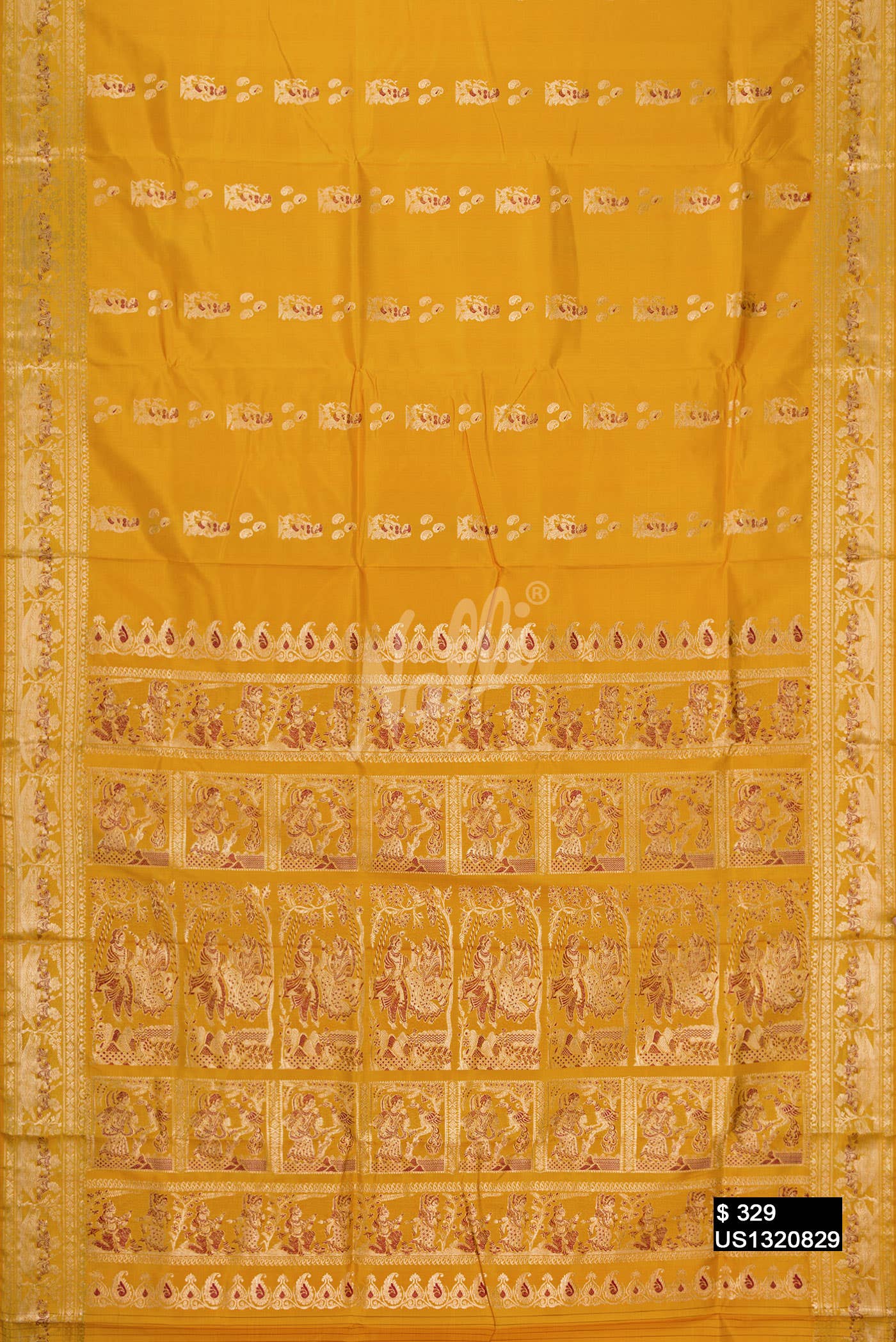 Mustard Baluchari Silk Saree