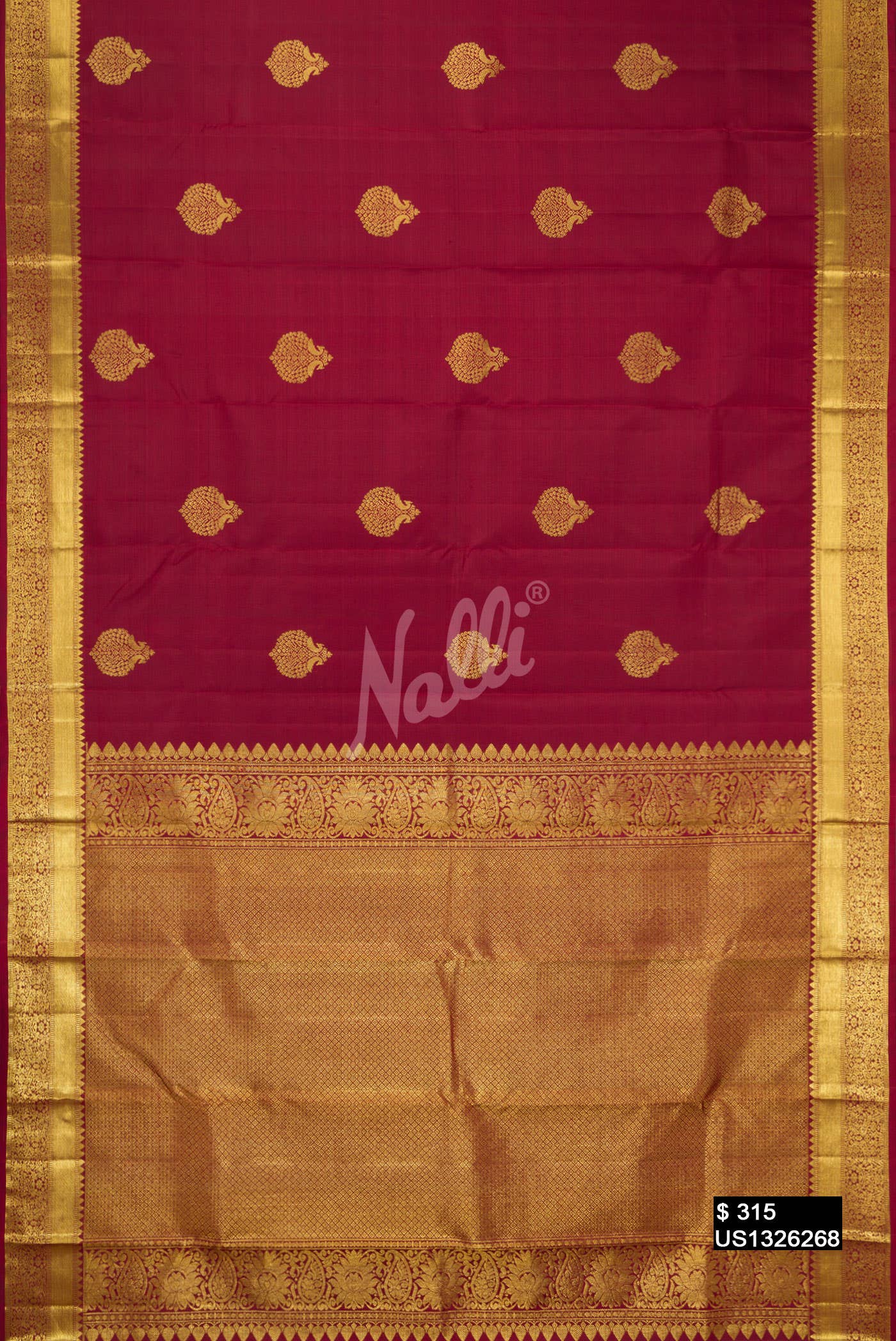 Maroon Kanchipuram Silk Saree