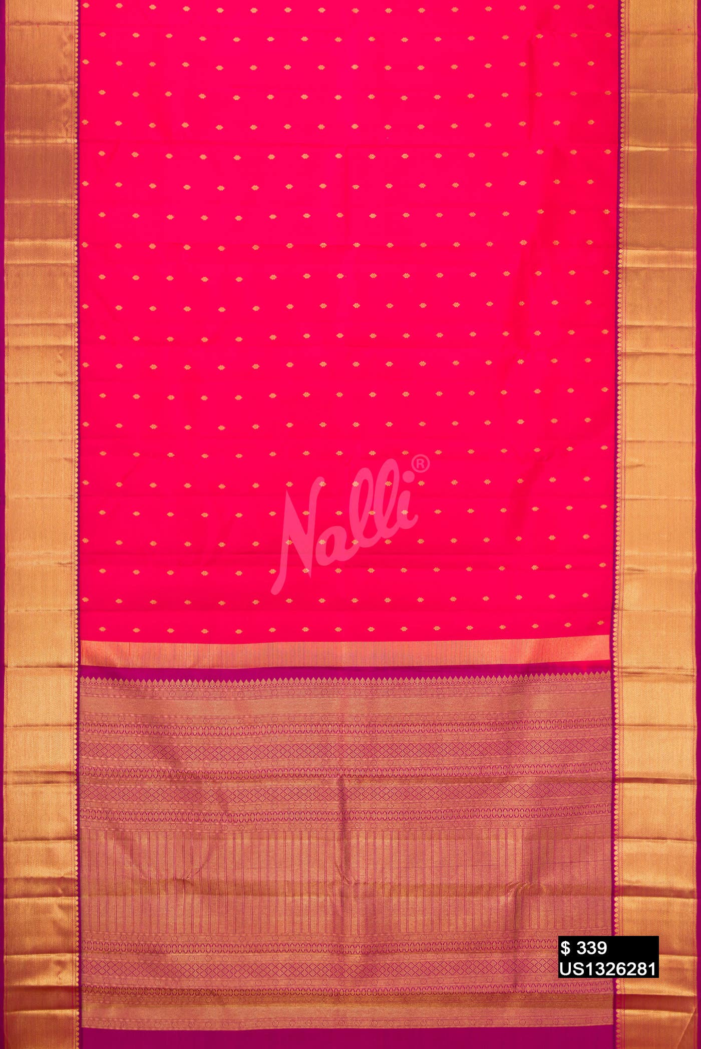 Dark Pink Kanchipuram Silk Saree