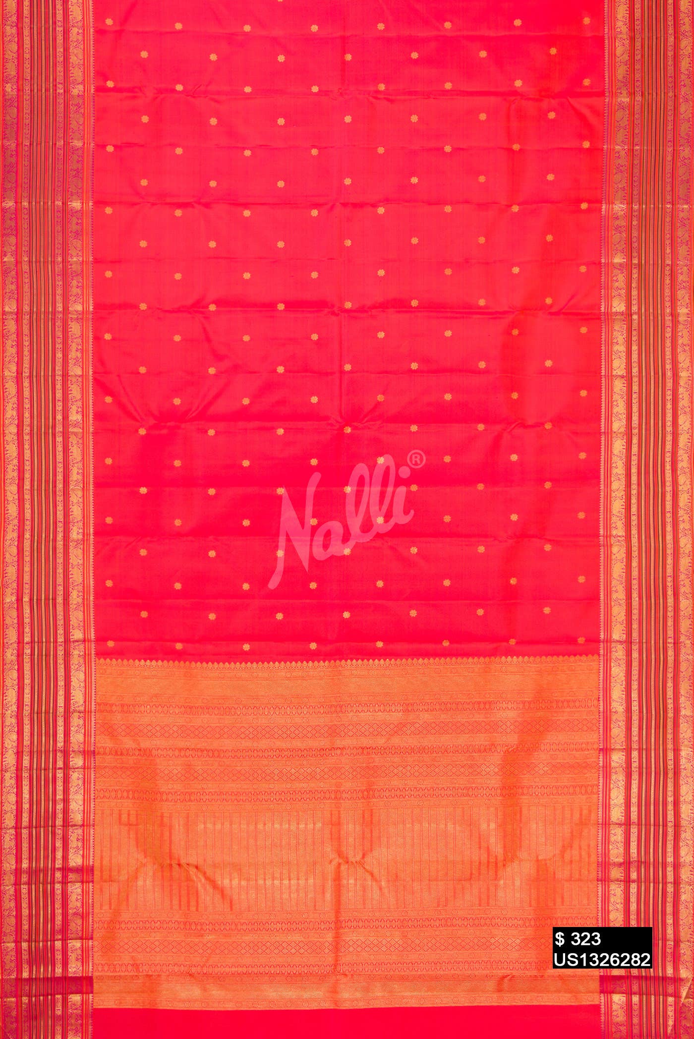 Coral Kanchipuram Silk Saree