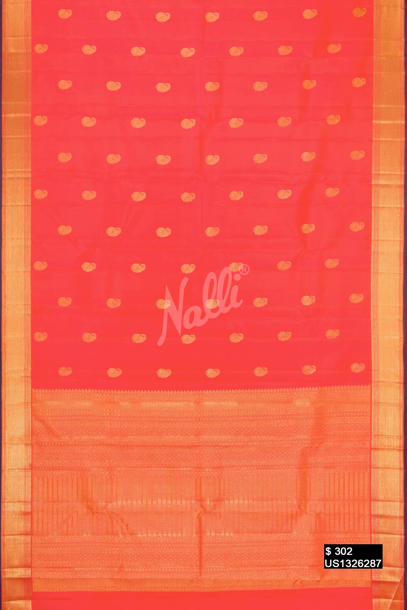 Orange Kanchipuram Silk Saree