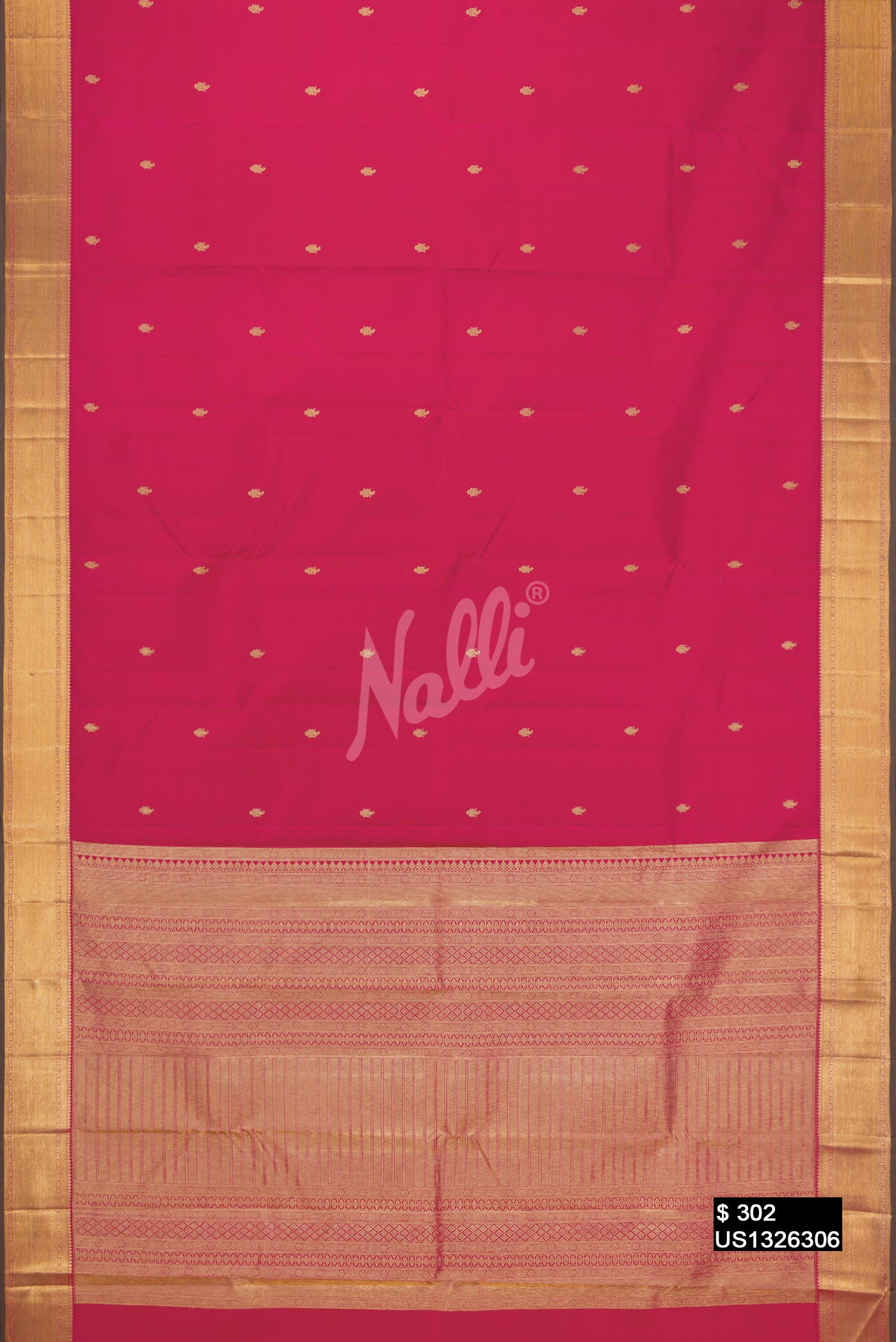 Dark Pink Kanchipuram Silk Saree
