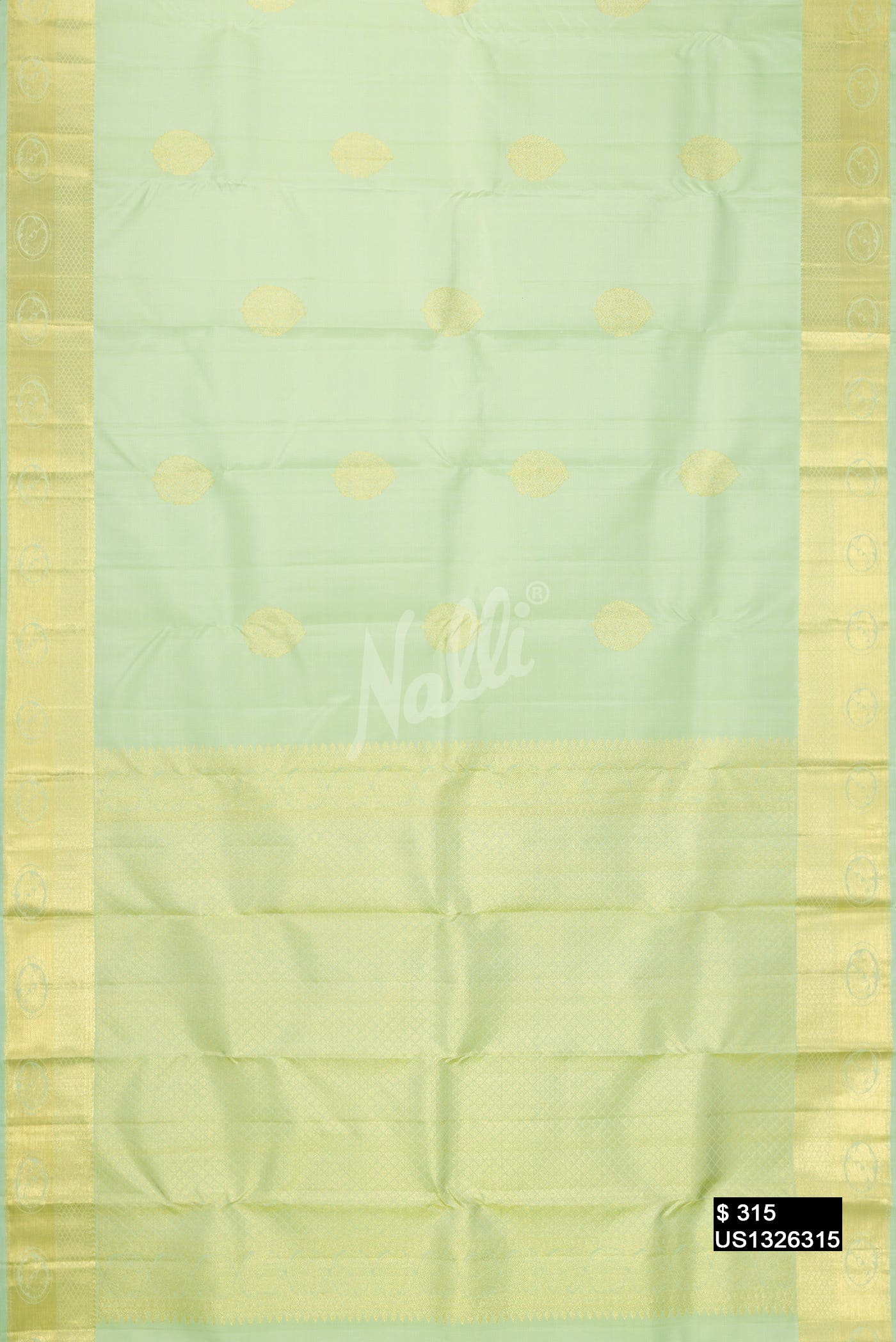 Pista Green Kanchipuram Silk Saree