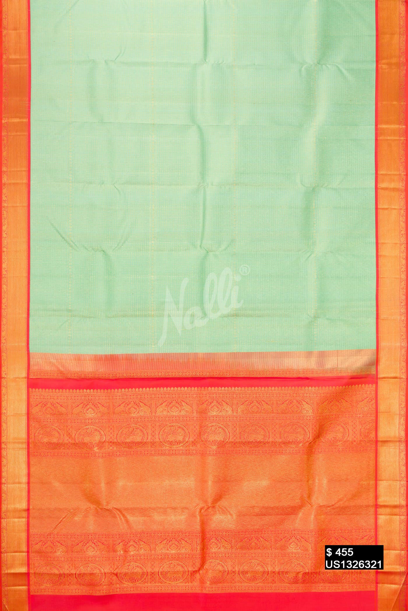 Pista Green Kanchipuram Silk Saree