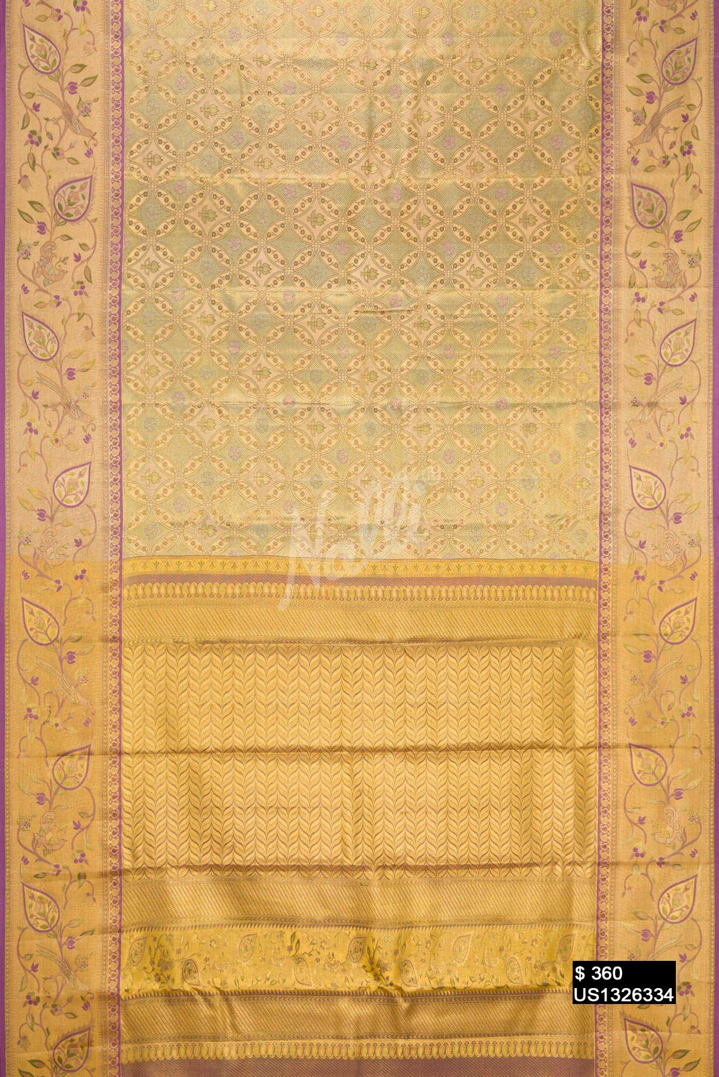 Gold Kanchipuram Tissue Silk Saree