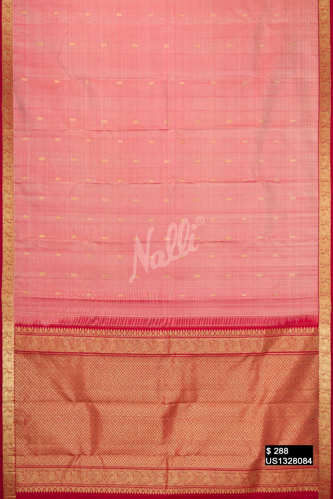 Peach Kanchipuram Silk Saree
