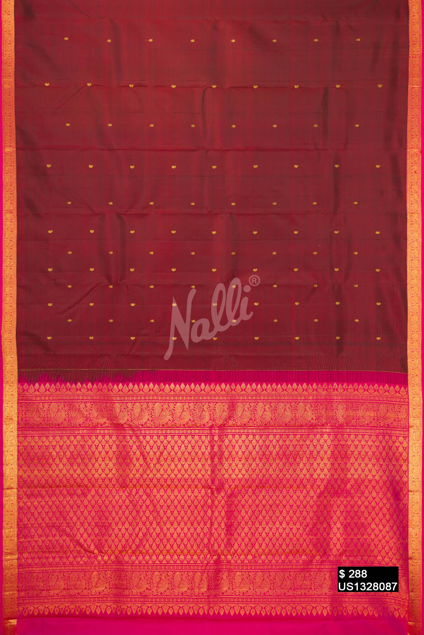 Maroon Kanchipuram Silk Saree