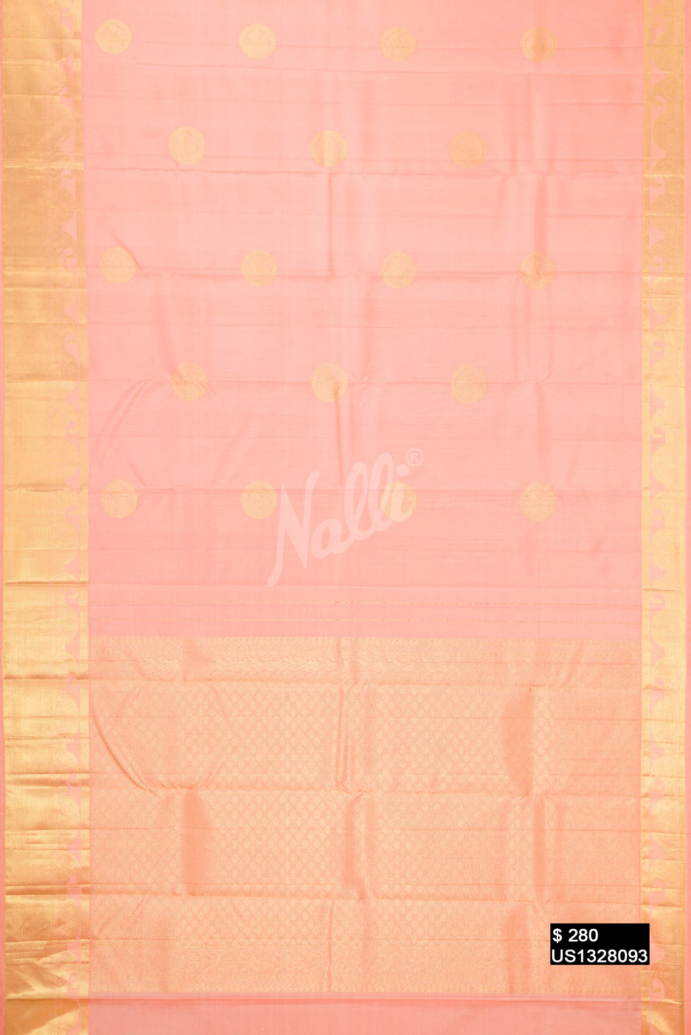 Peach Kanchipuram Silk Saree