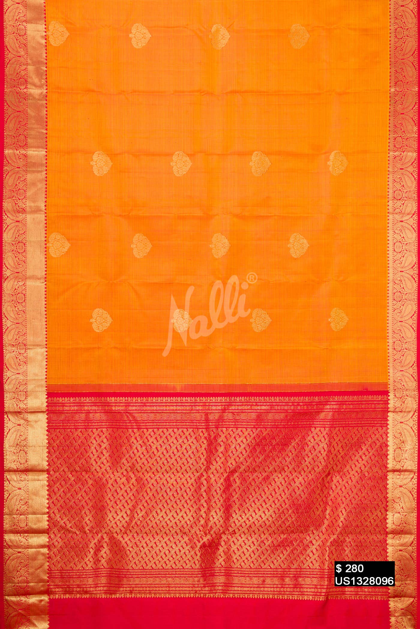 Mustard Kanchipuram Silk Saree