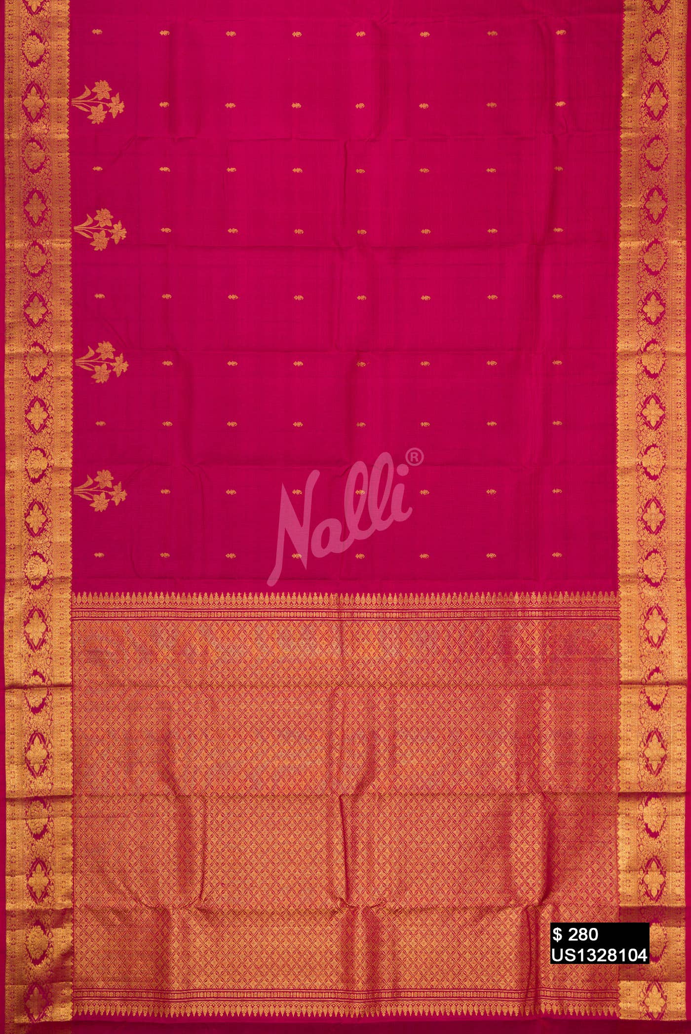 Maroon Kanchipuram Silk Saree