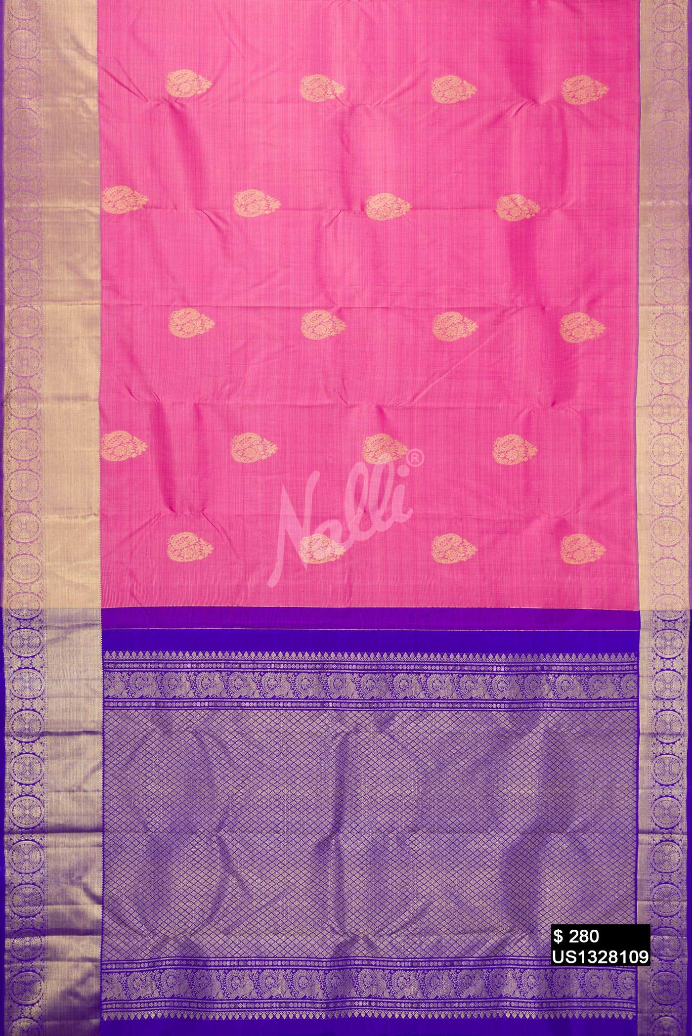 Pink Kanchipuram Silk Saree