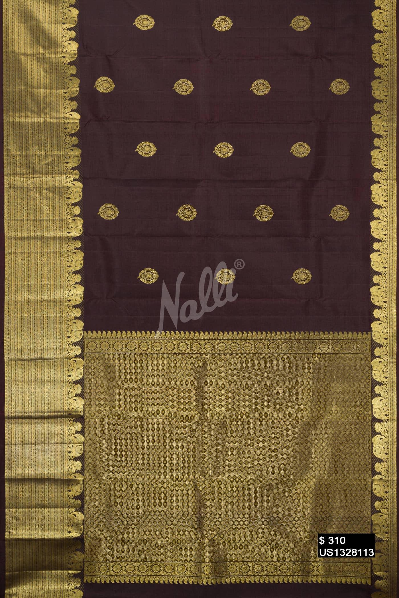 Coffee Brown Kanchipuram Silk Saree