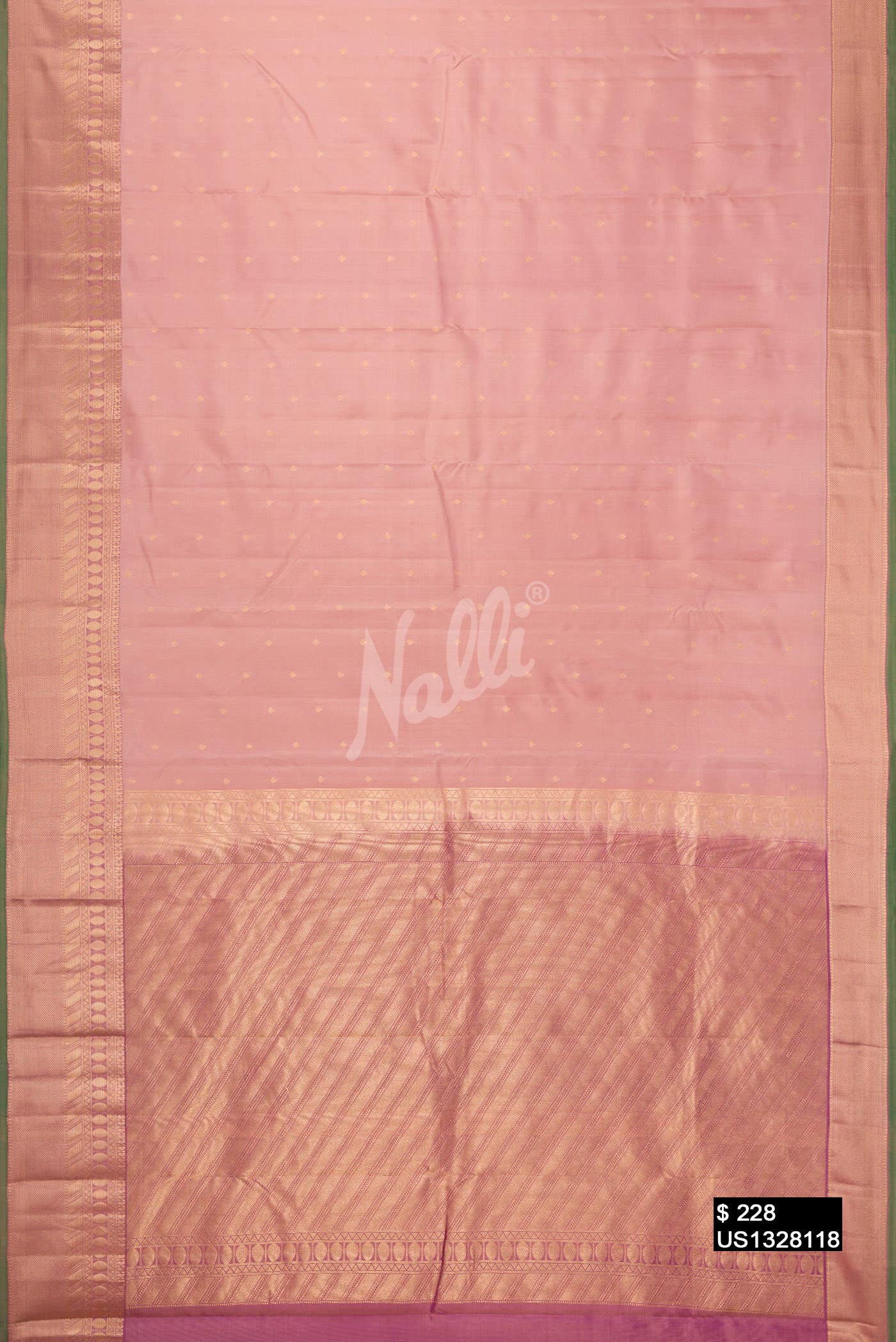 Rose Gold Kanchipuram Silk Saree