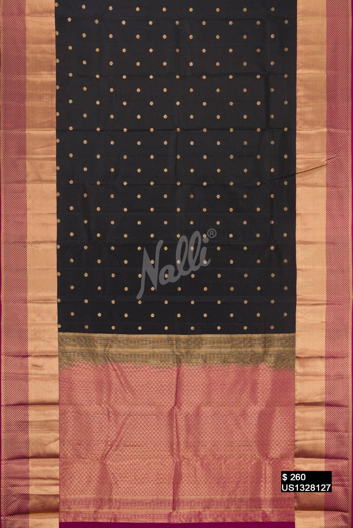 Black Kanchipuram Silk Saree
