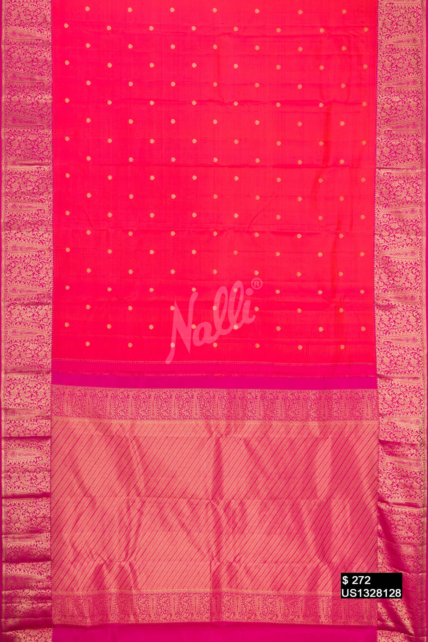 Orange Kanchipuram Silk Saree