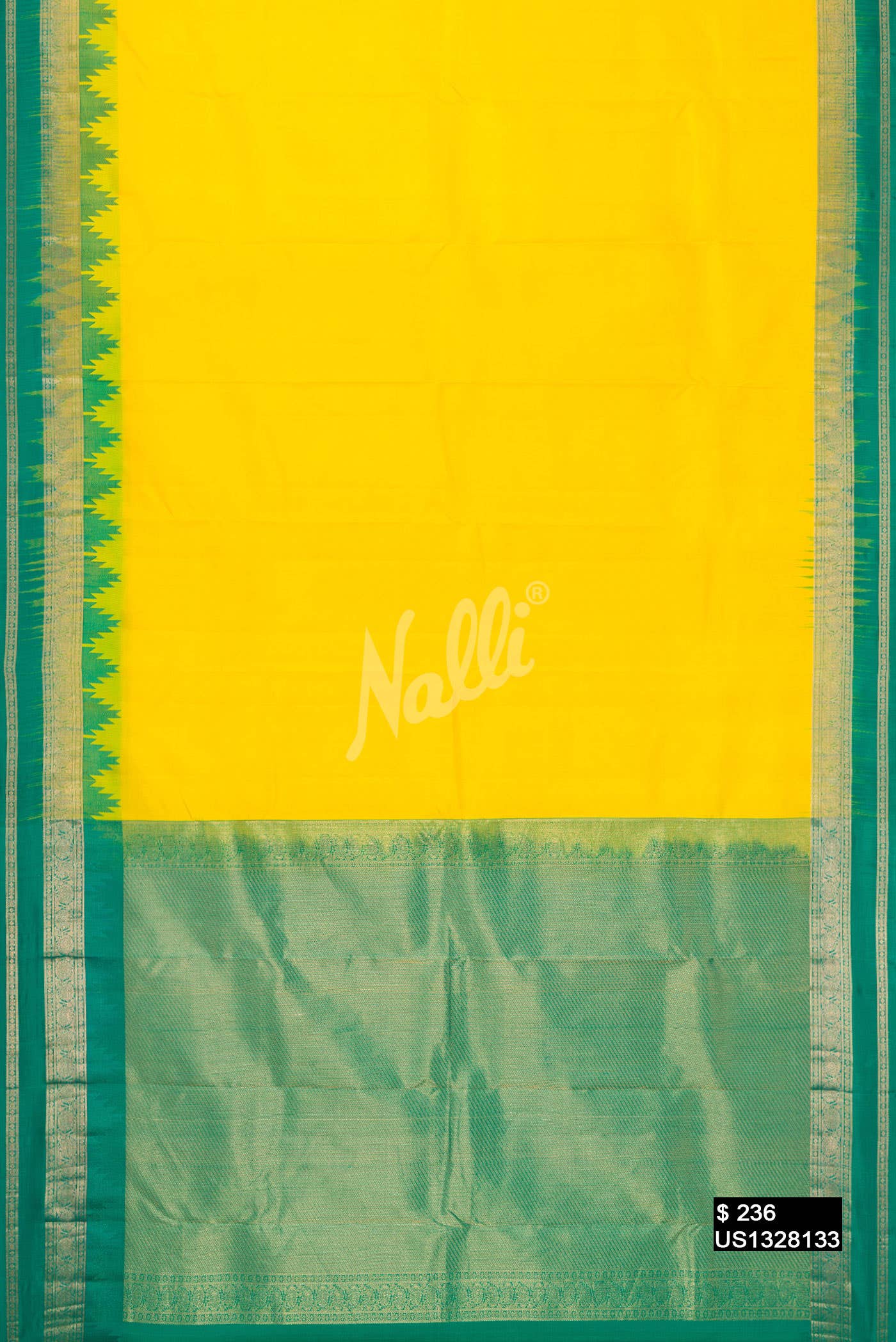 Yellow Kanchipuram Silk Saree