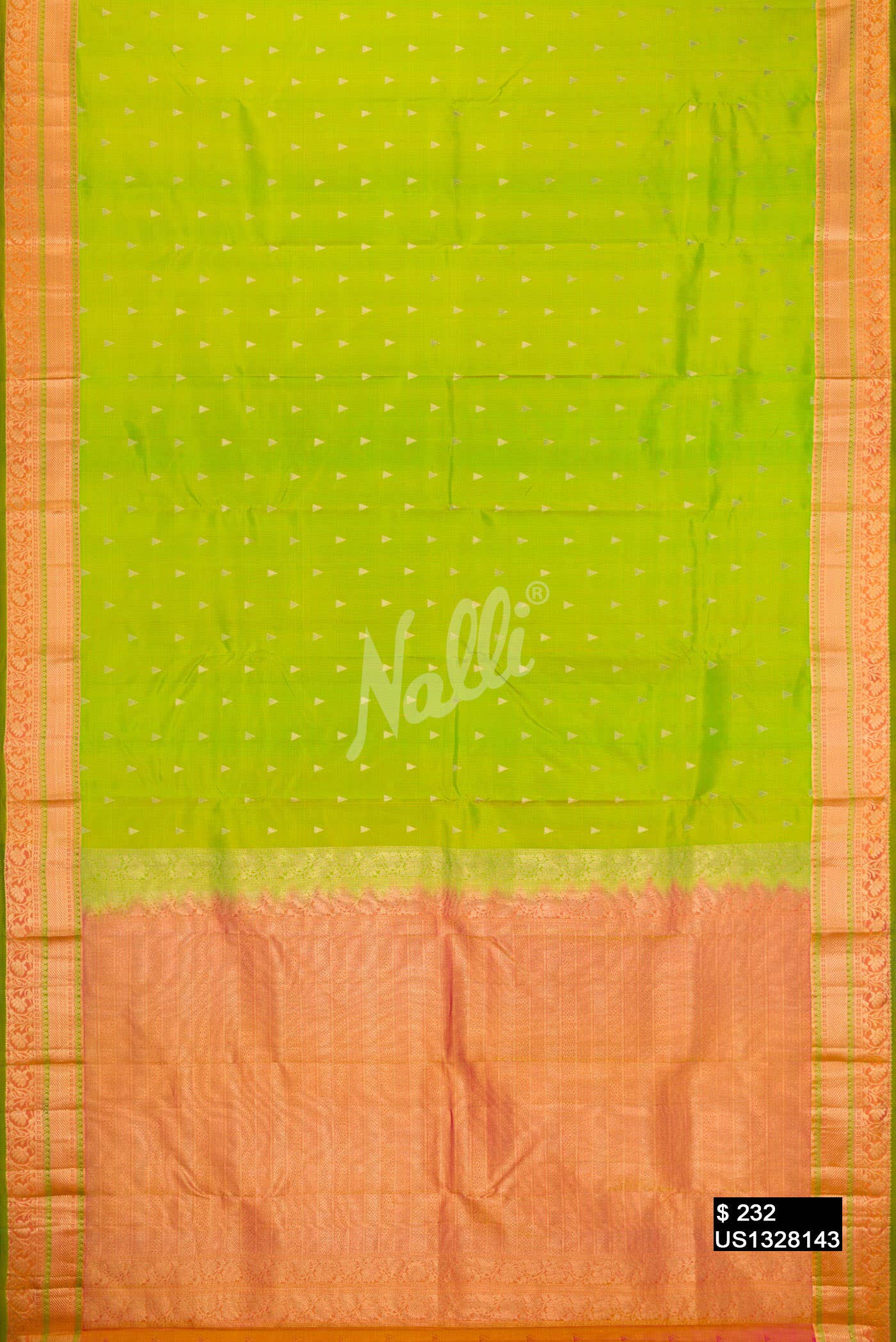 Parrot Green Kanchipuram Silk Saree
