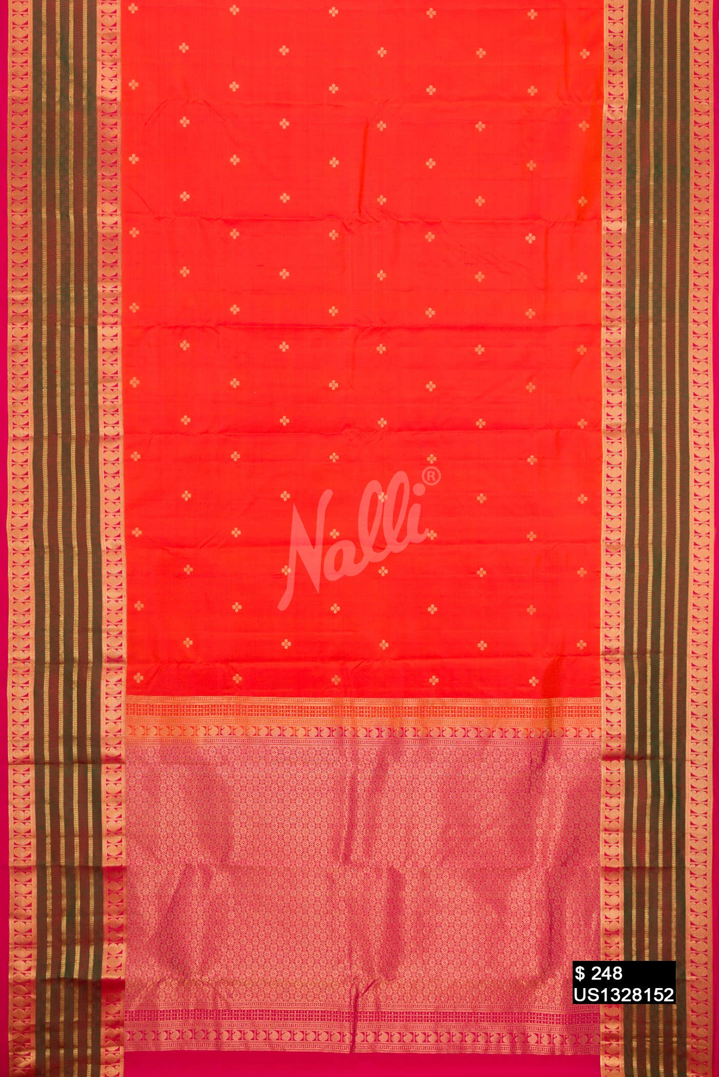 Orange Kanchipuram Silk Saree