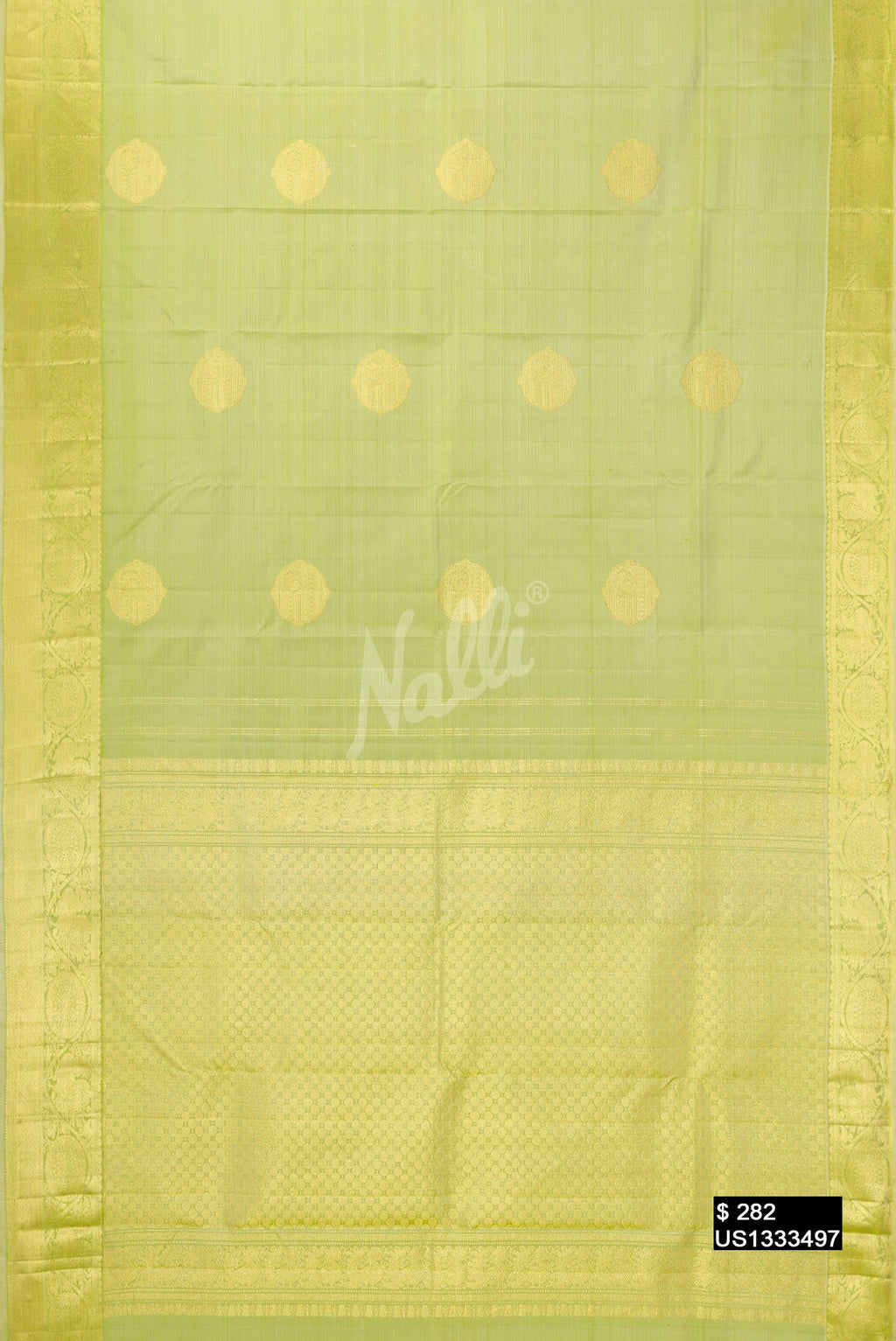 Pista Green Kanchipuram Silk Saree