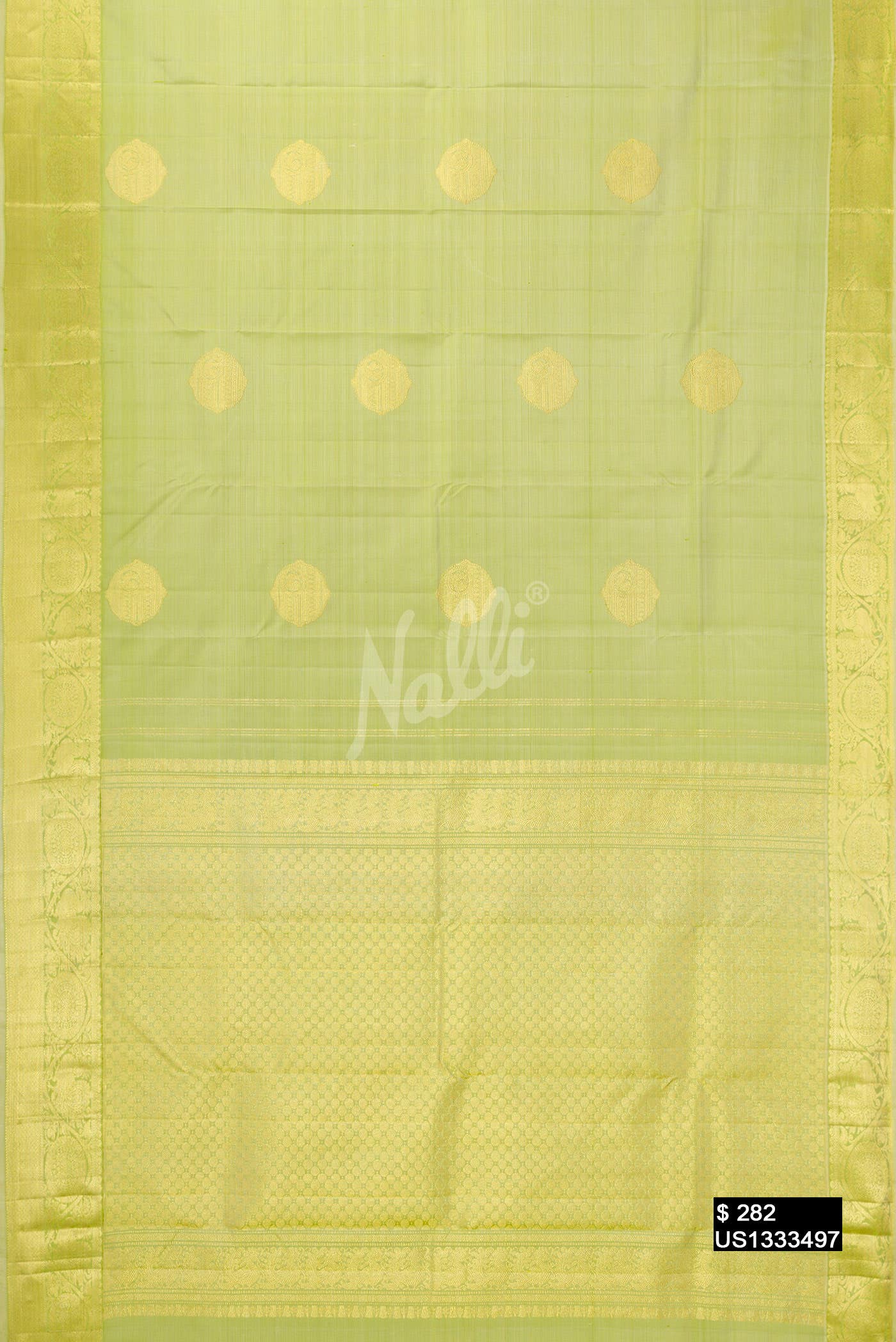 Pista Green Kanchipuram Silk Saree
