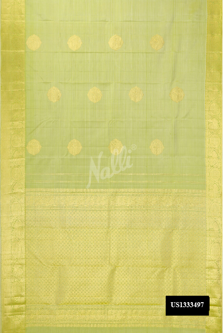Pista Green Kanchipuram Silk Saree