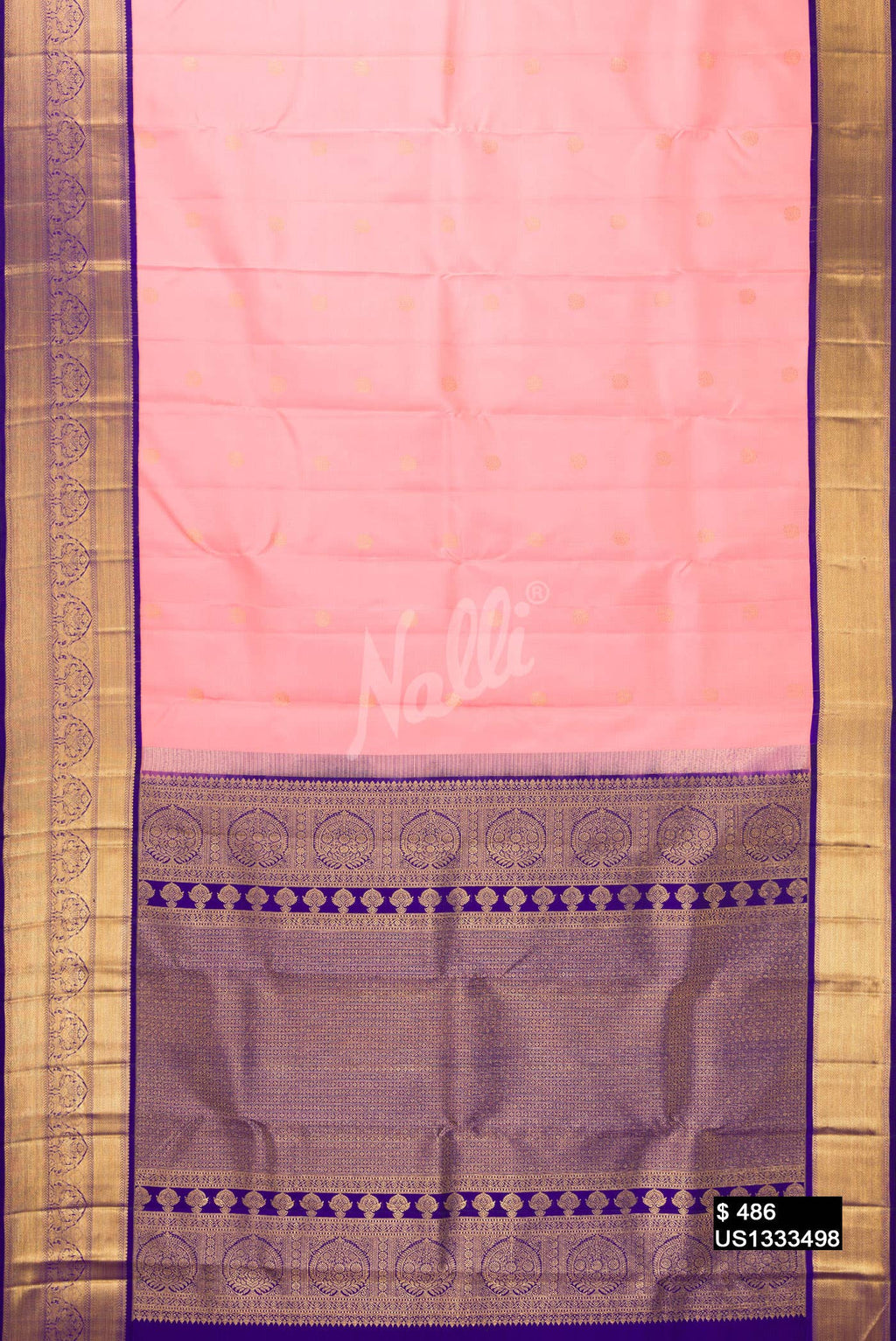 Peach Kanchipuram Silk Saree