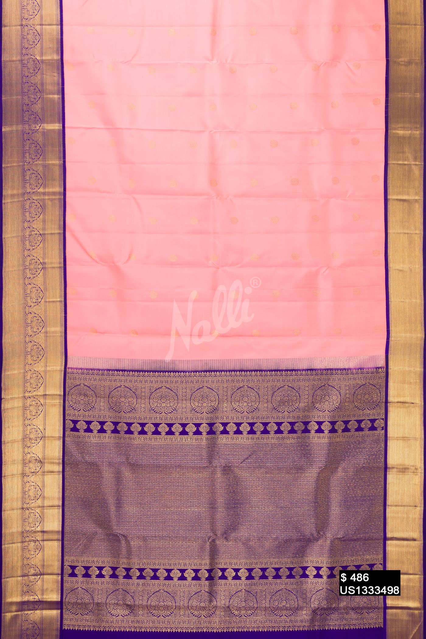 Peach Kanchipuram Silk Saree