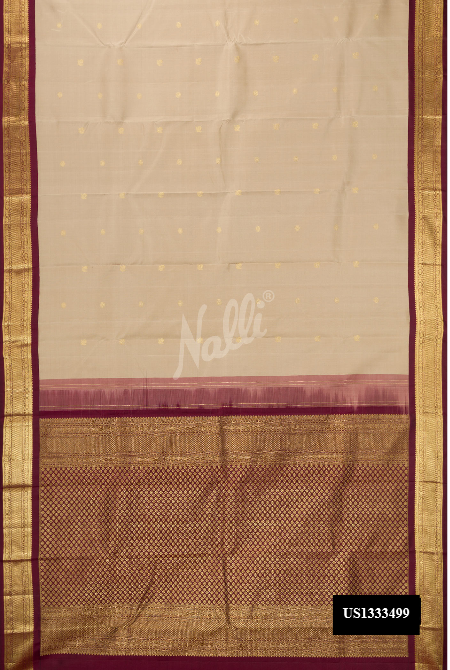 Beige Kanchipuram Silk Saree