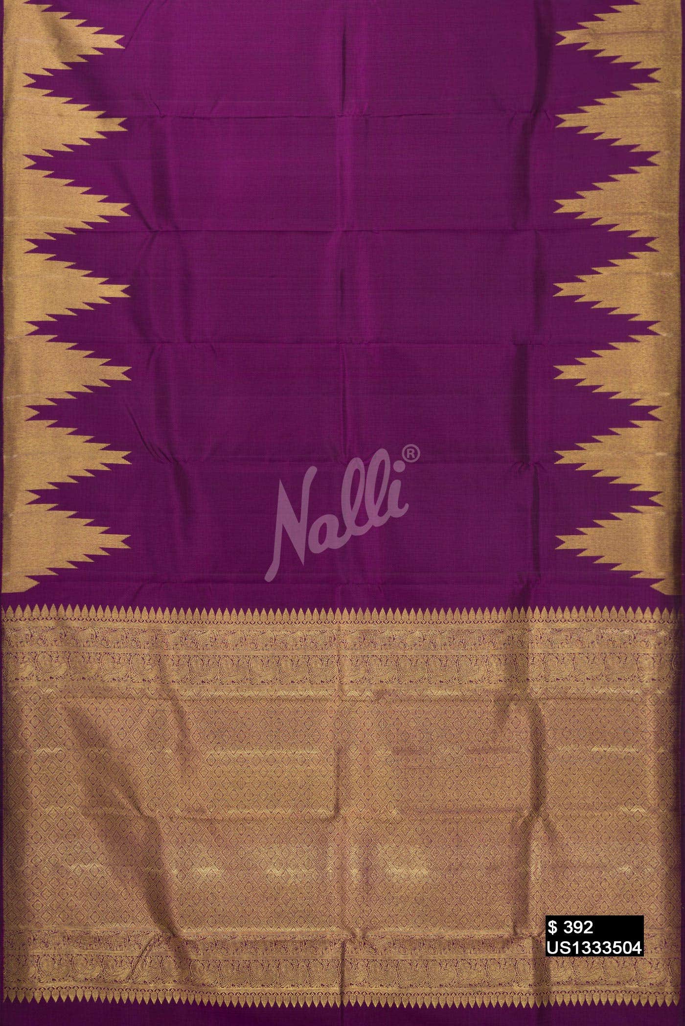 Burgundy Kanchipuram Silk Saree
