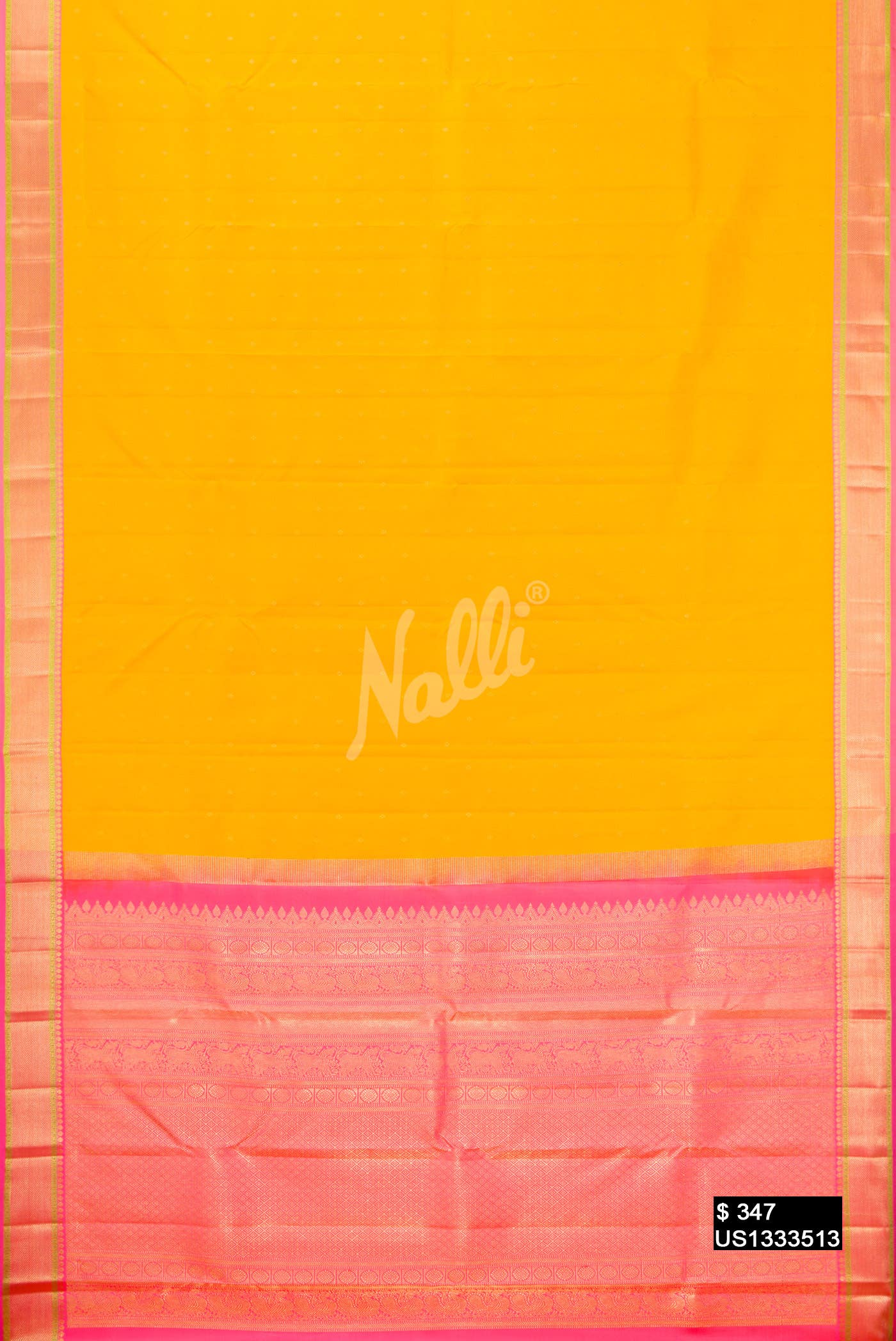 Yellow Kanchipuram Silk Saree