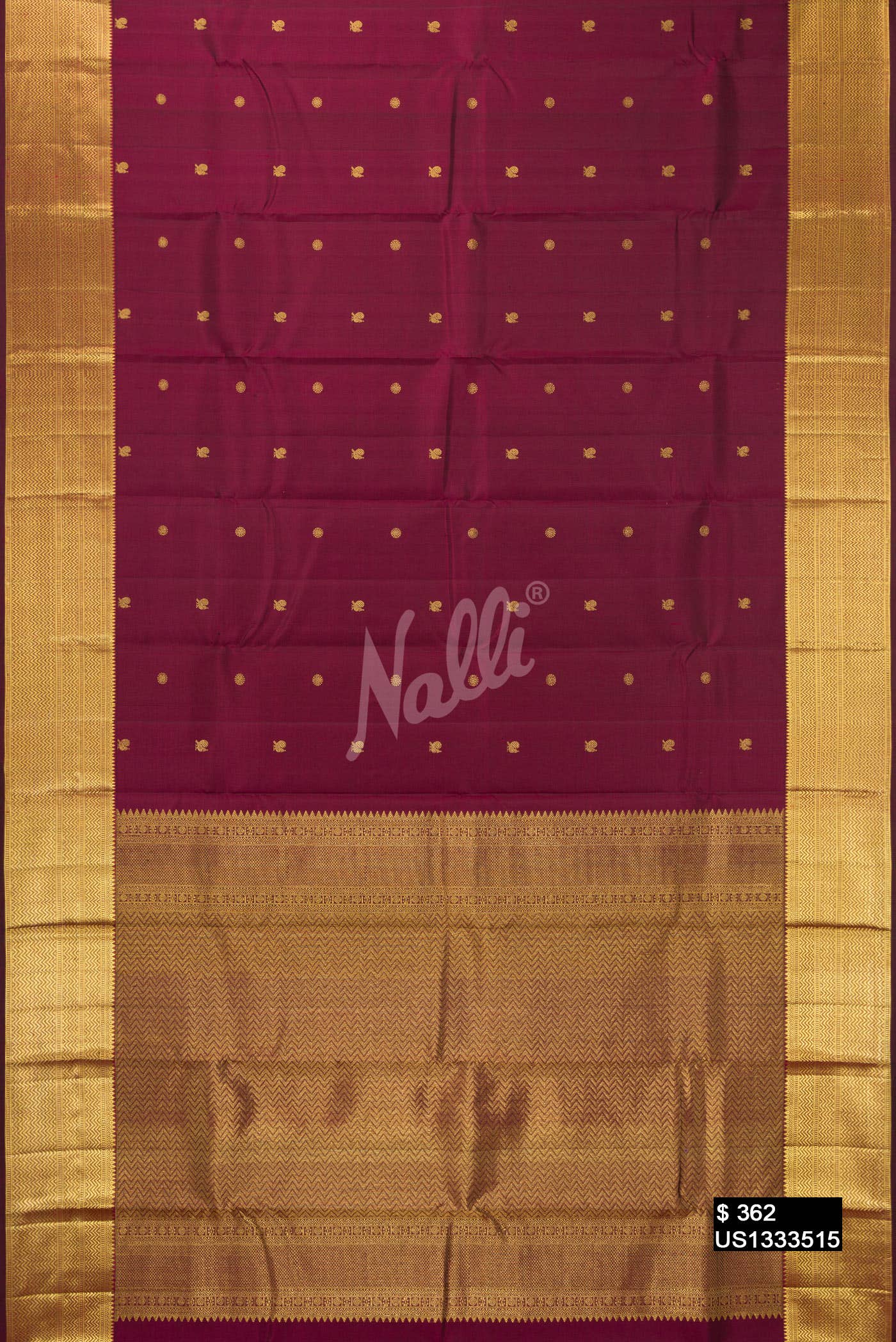Maroon Kanchipuram Silk Saree