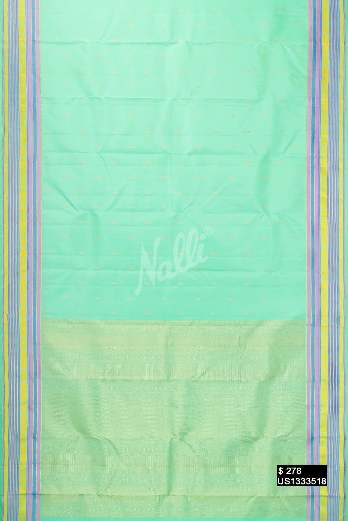 Sea Green Kanchipuram Silk Saree