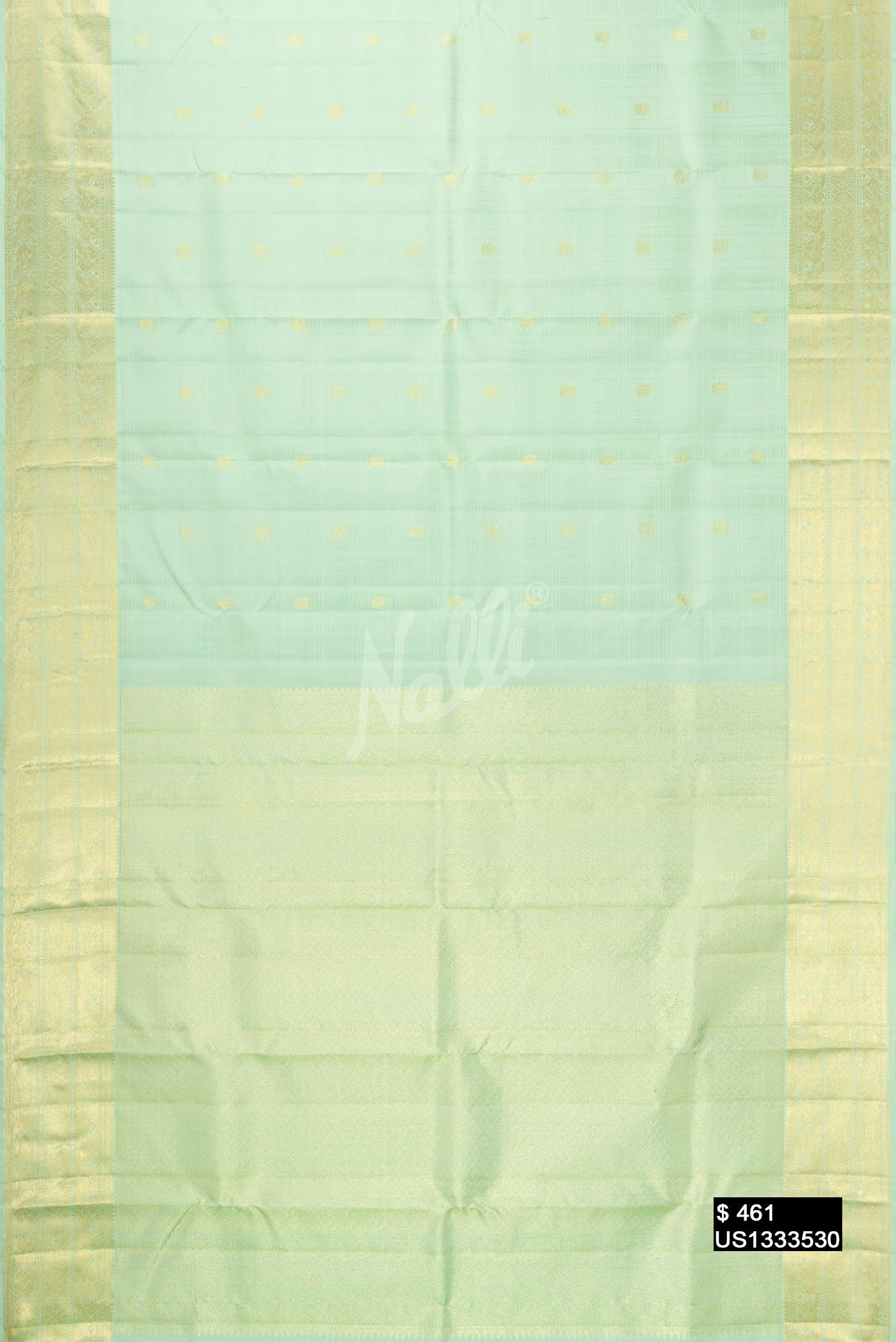 Pista Green Kanchipuram Silk Saree