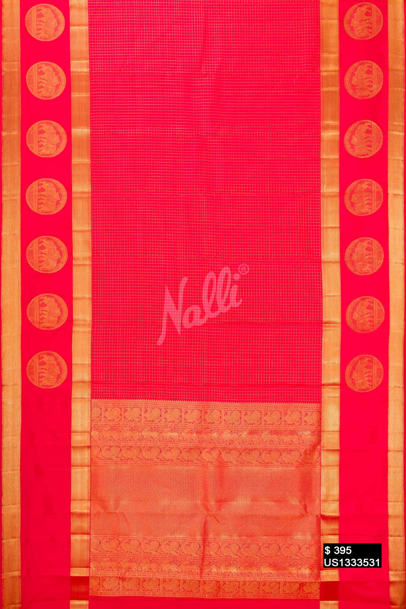 Orange Kanchipuram Silk Saree