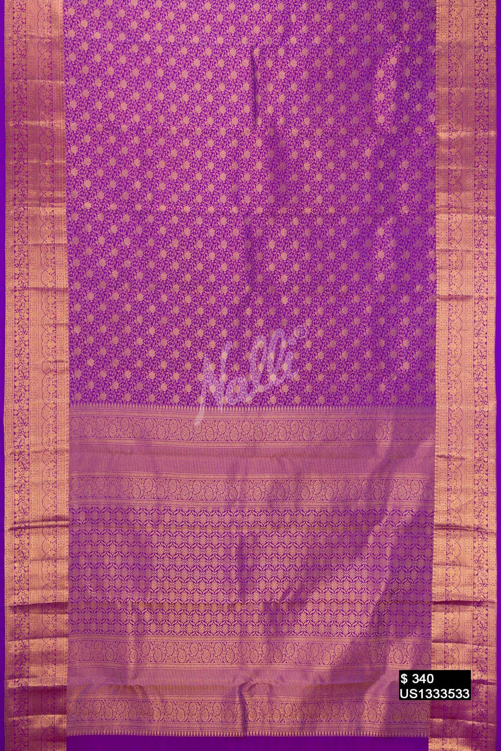 Purple Kanchipuram Silk Saree