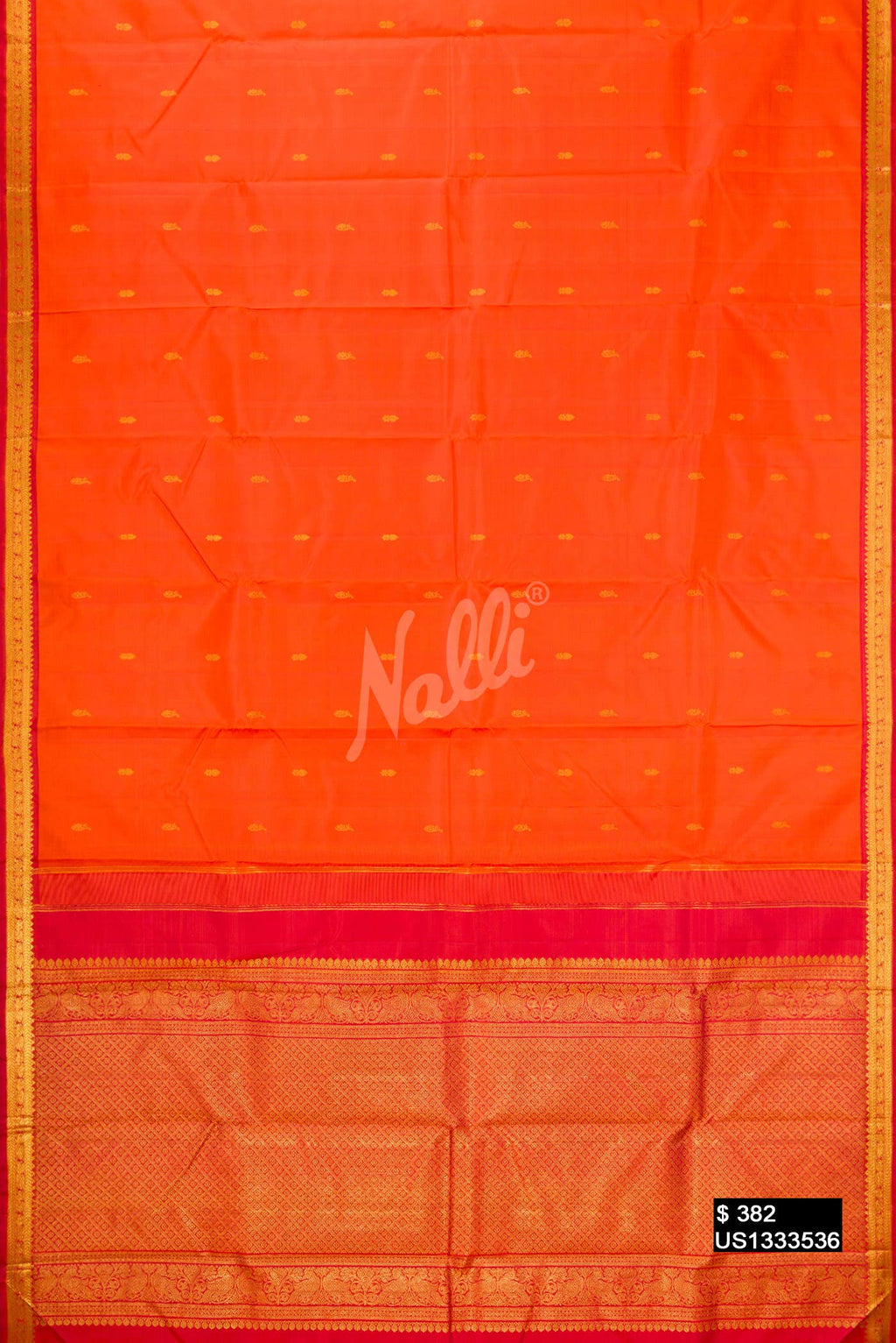 Orange Kanchipuram Silk Saree