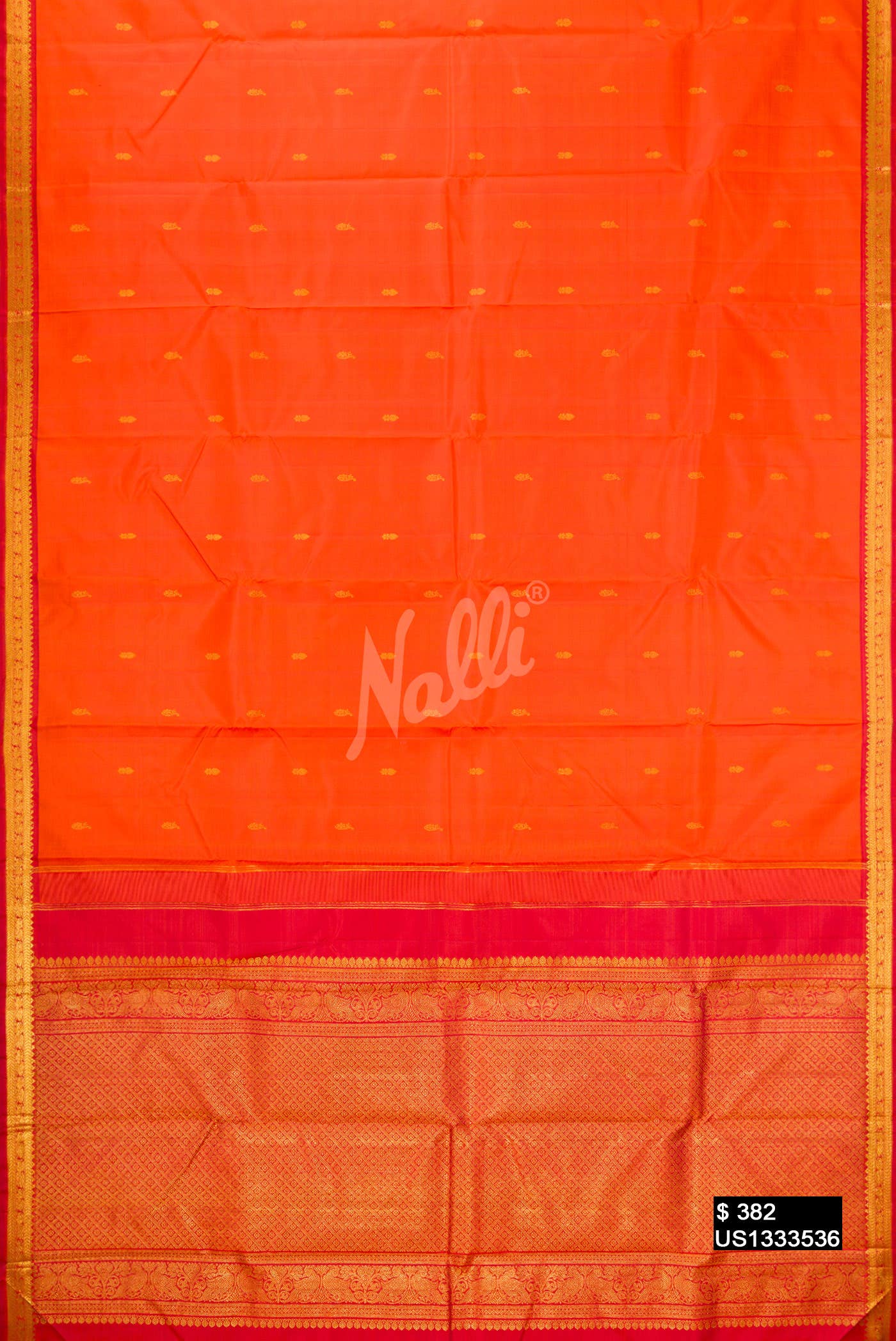 Orange Kanchipuram Silk Saree