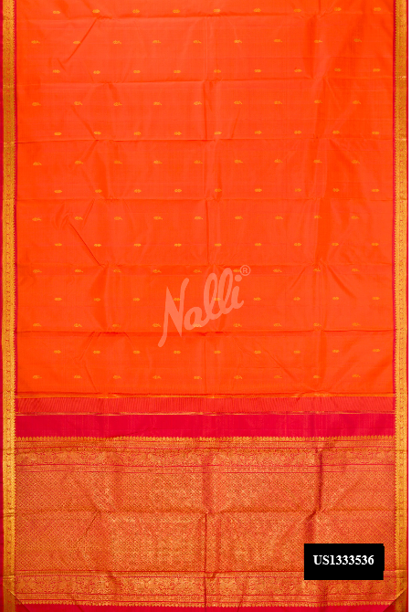 Orange Kanchipuram Silk Saree
