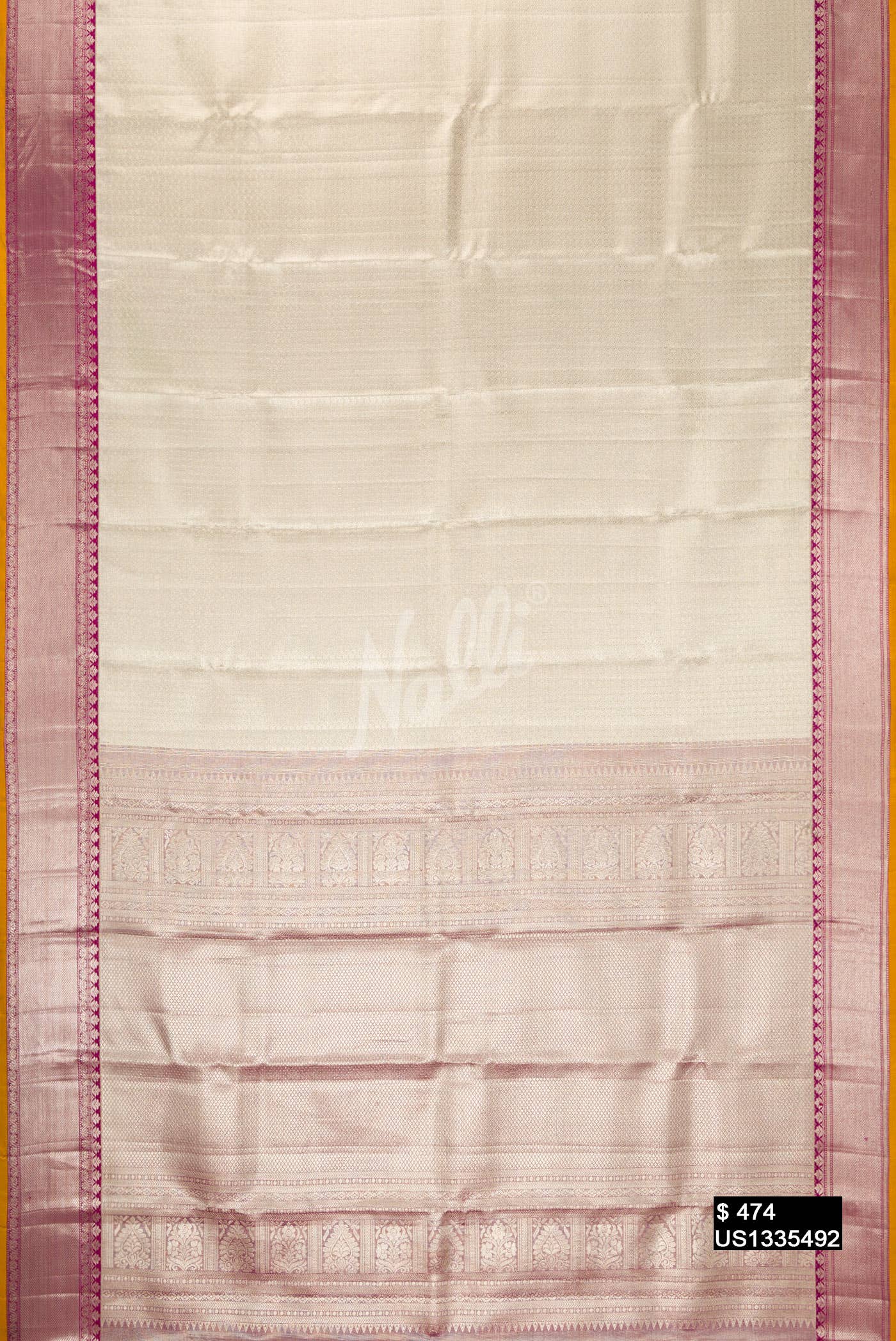 Silver Kanchipuram Tissue Silk Saree