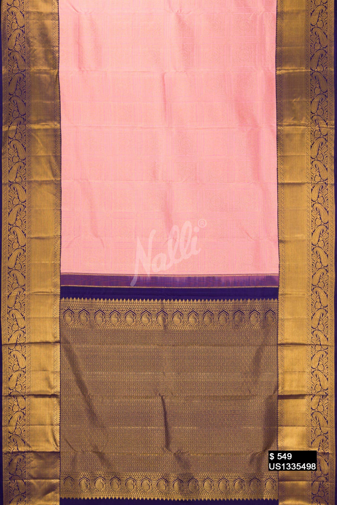 Peach Kanchipuram Silk Saree