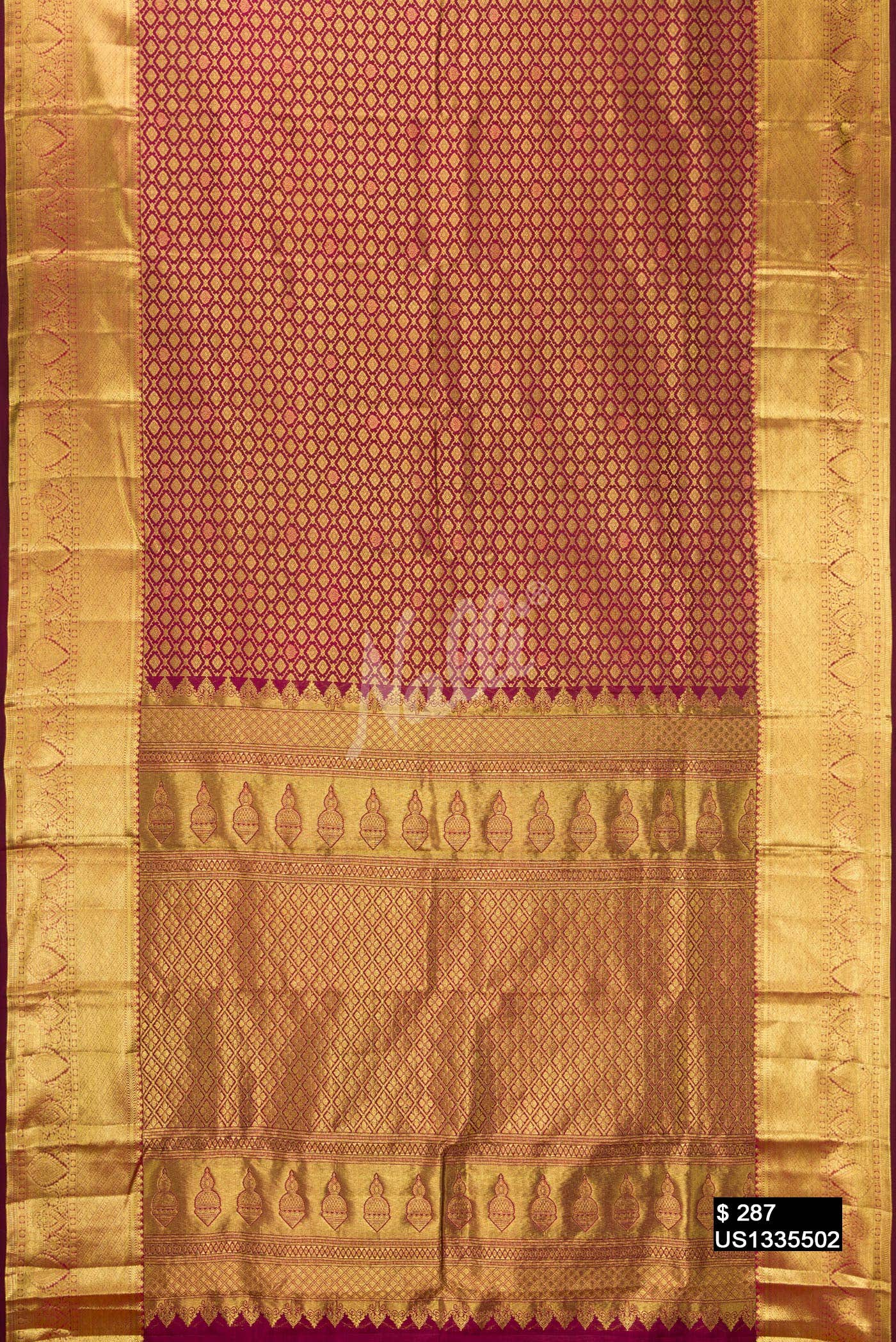 Maroon Kanchipuram Silk Saree
