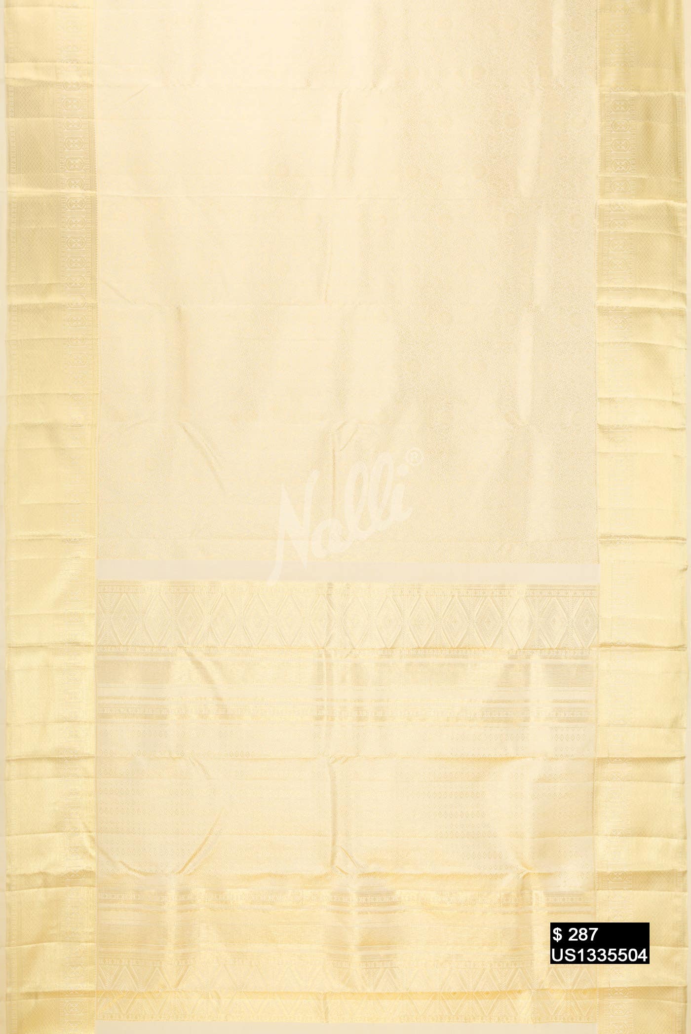 Cream Kanchipuram Silk Saree