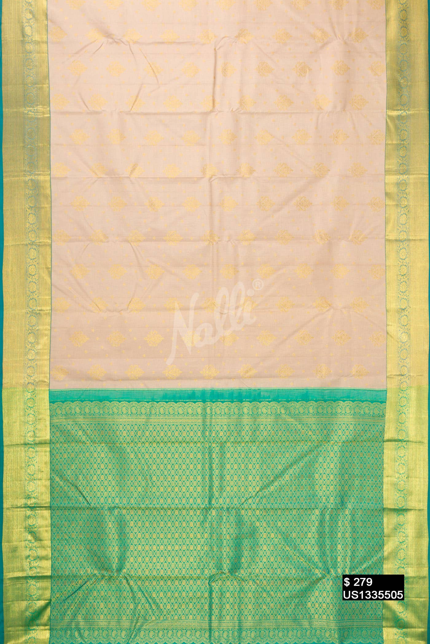 Golden Peach Kanchipuram Silk Saree