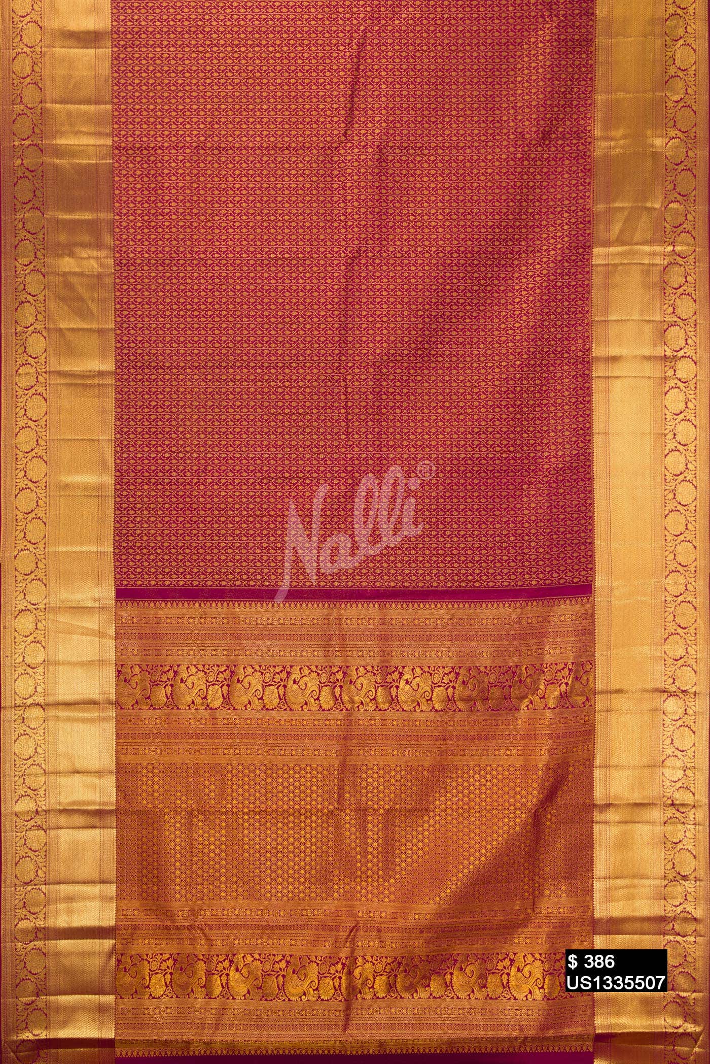 Maroon Kanchipuram Silk Saree