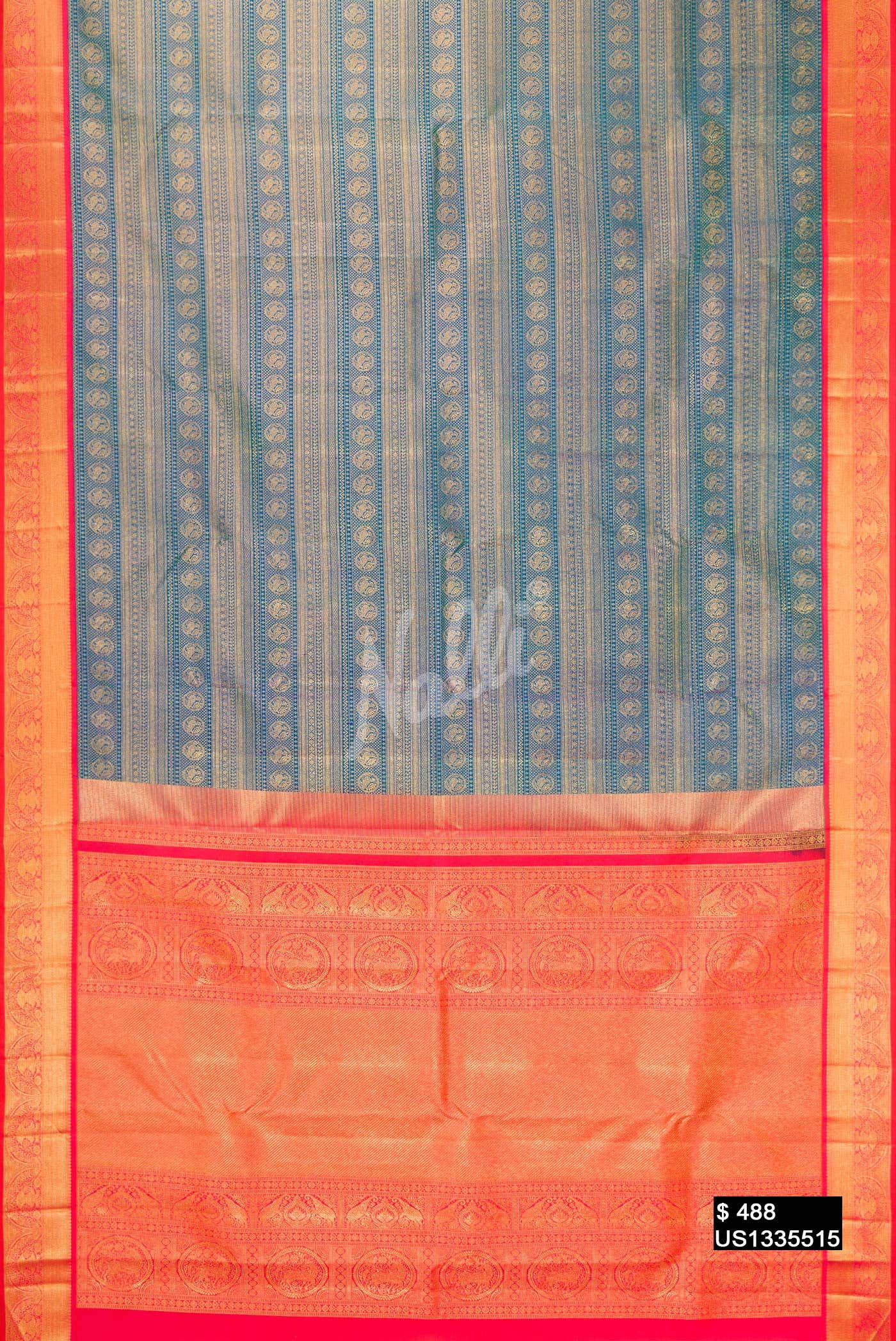 Blue Kanchipuram Silk Saree